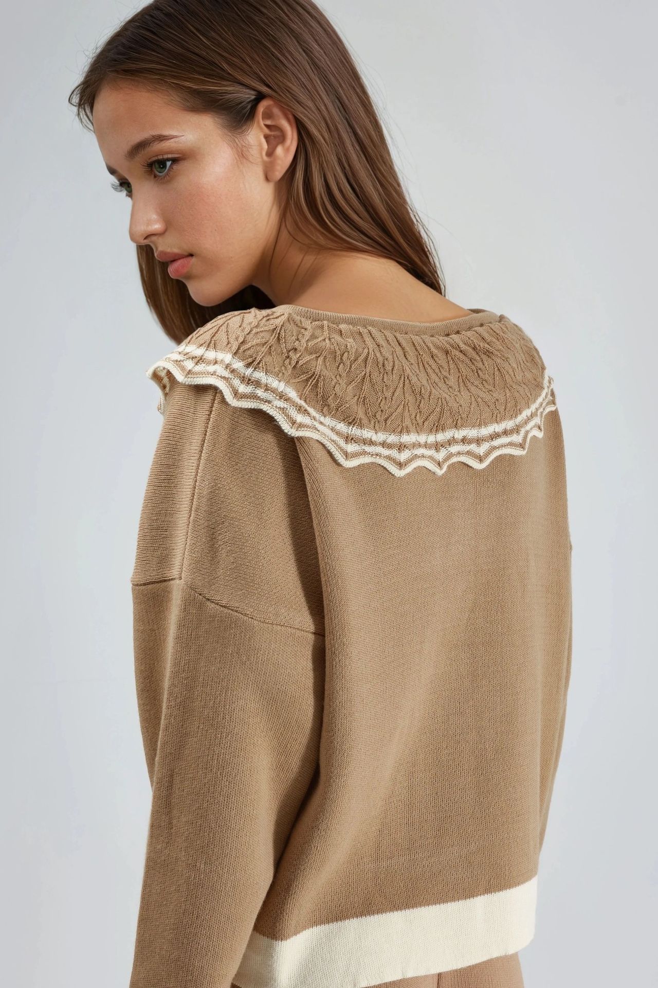 MY FASHION Button-Up Baby Collar Knit Sweater 3