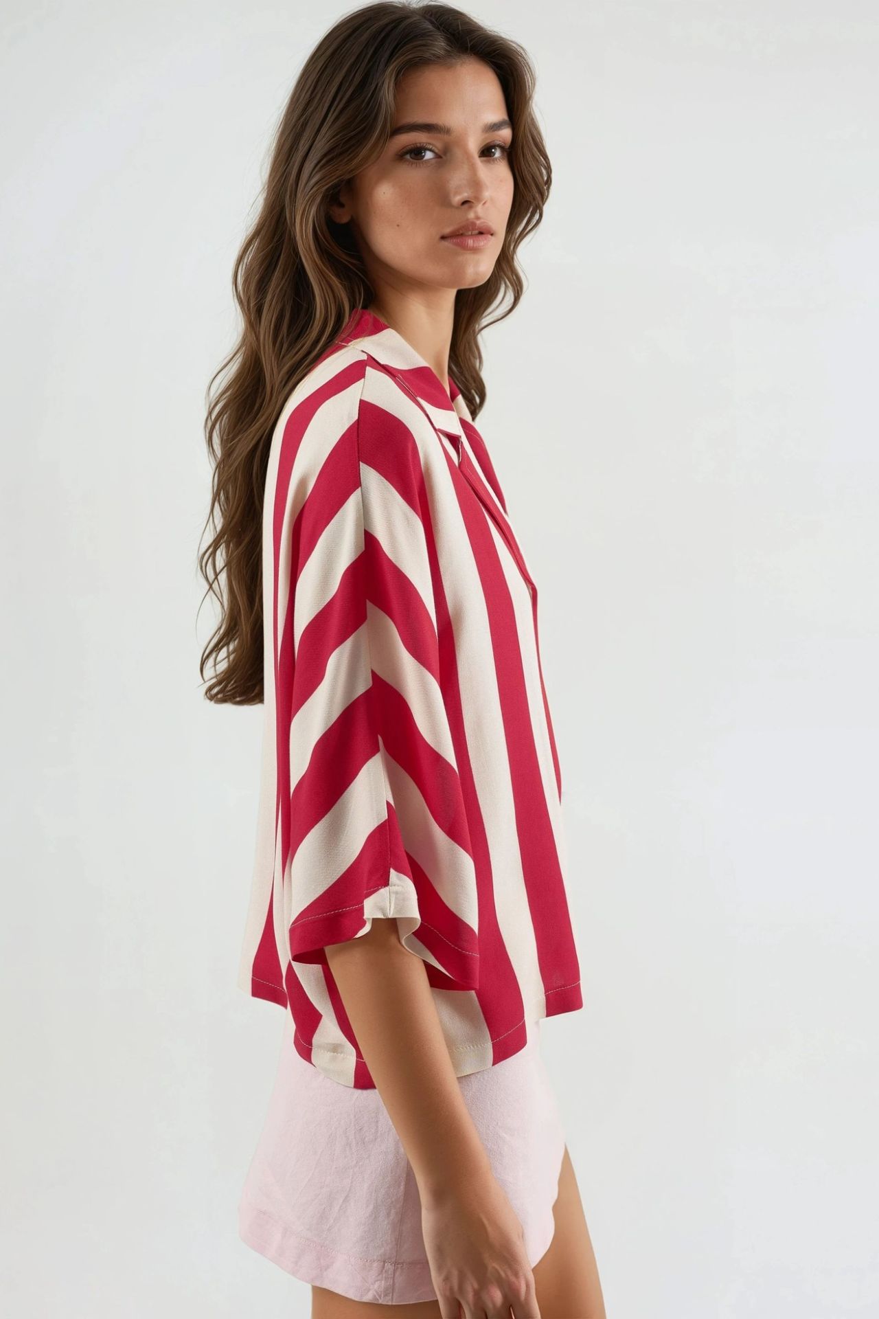 BUSEM Relaxed Fit Striped Button-Up Shirt 7