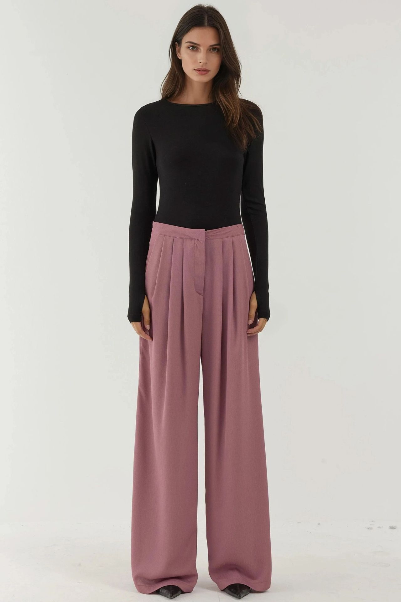 Pleated Wide Leg Palazzo Pants 6