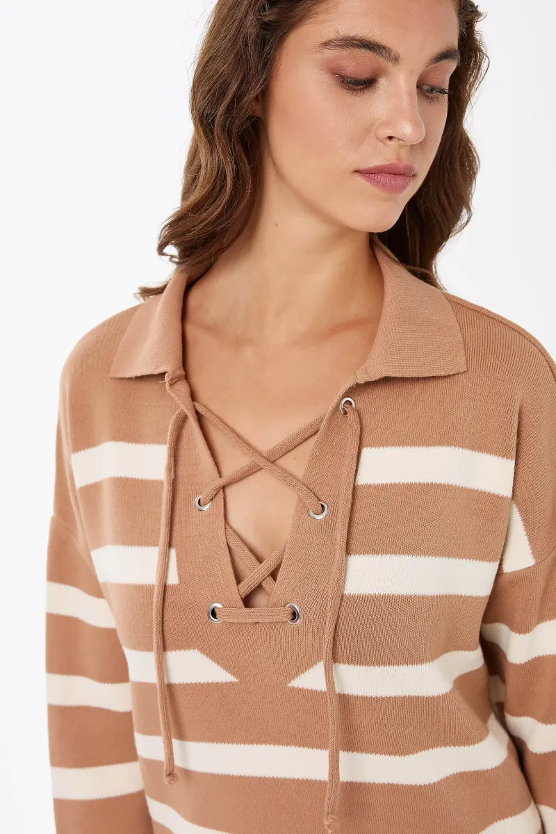 Striped Relaxed Knit Sweater 5