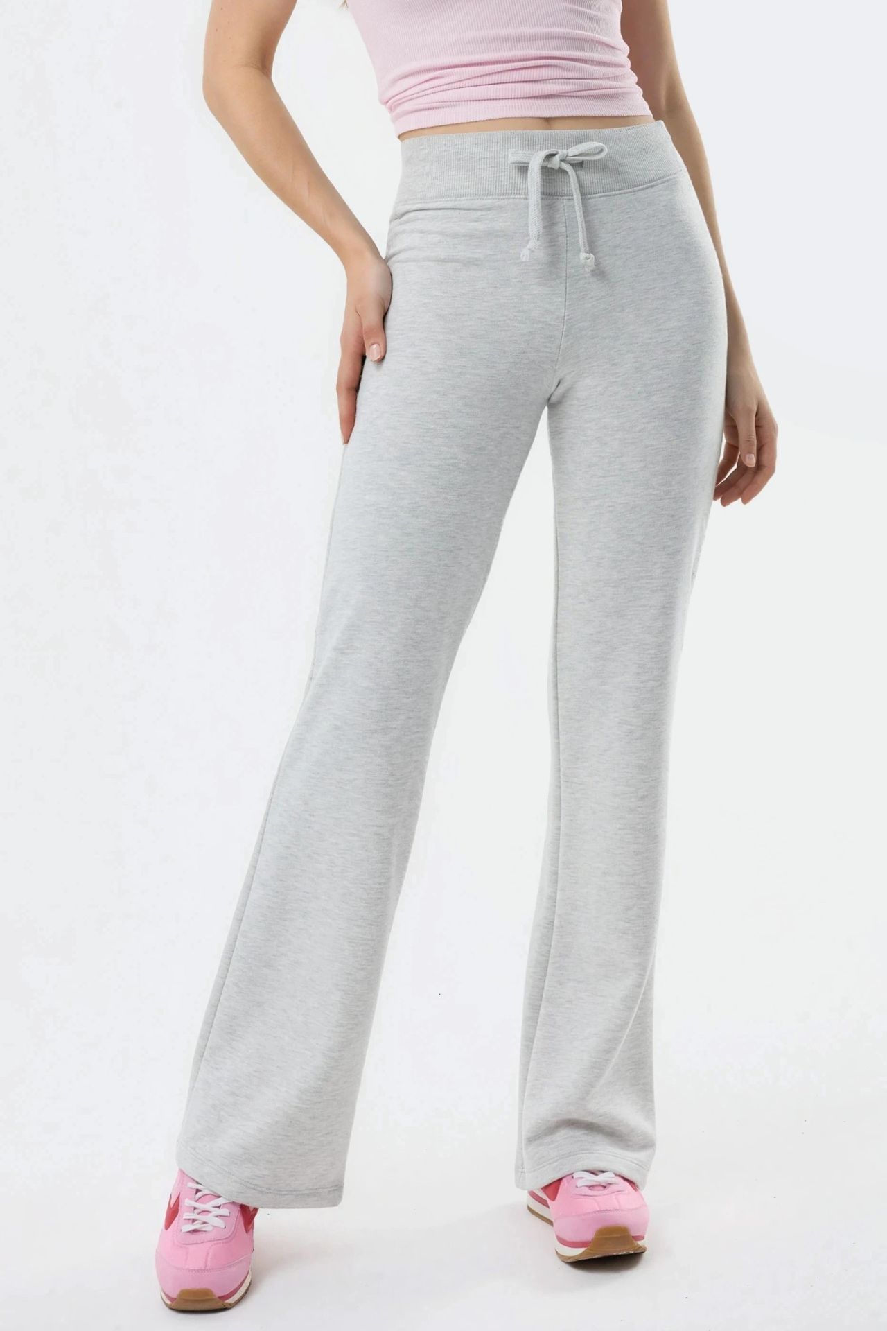 BUSEM Elastic Waist Flare Leg Pants 1