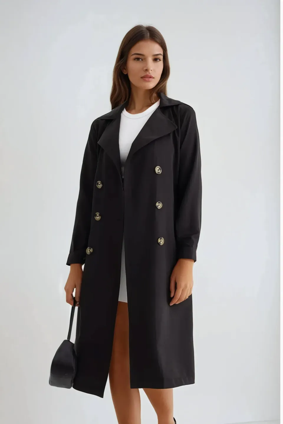 Buttoned Light Trenchcoat with a Belt