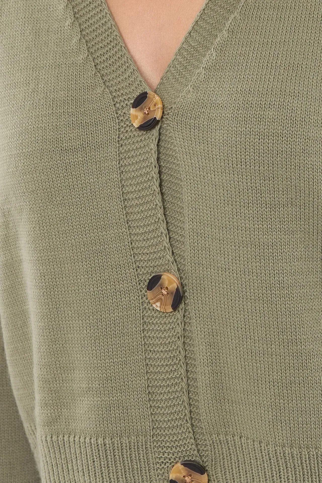 Relaxed Fit V-Neck Knit Cardigan