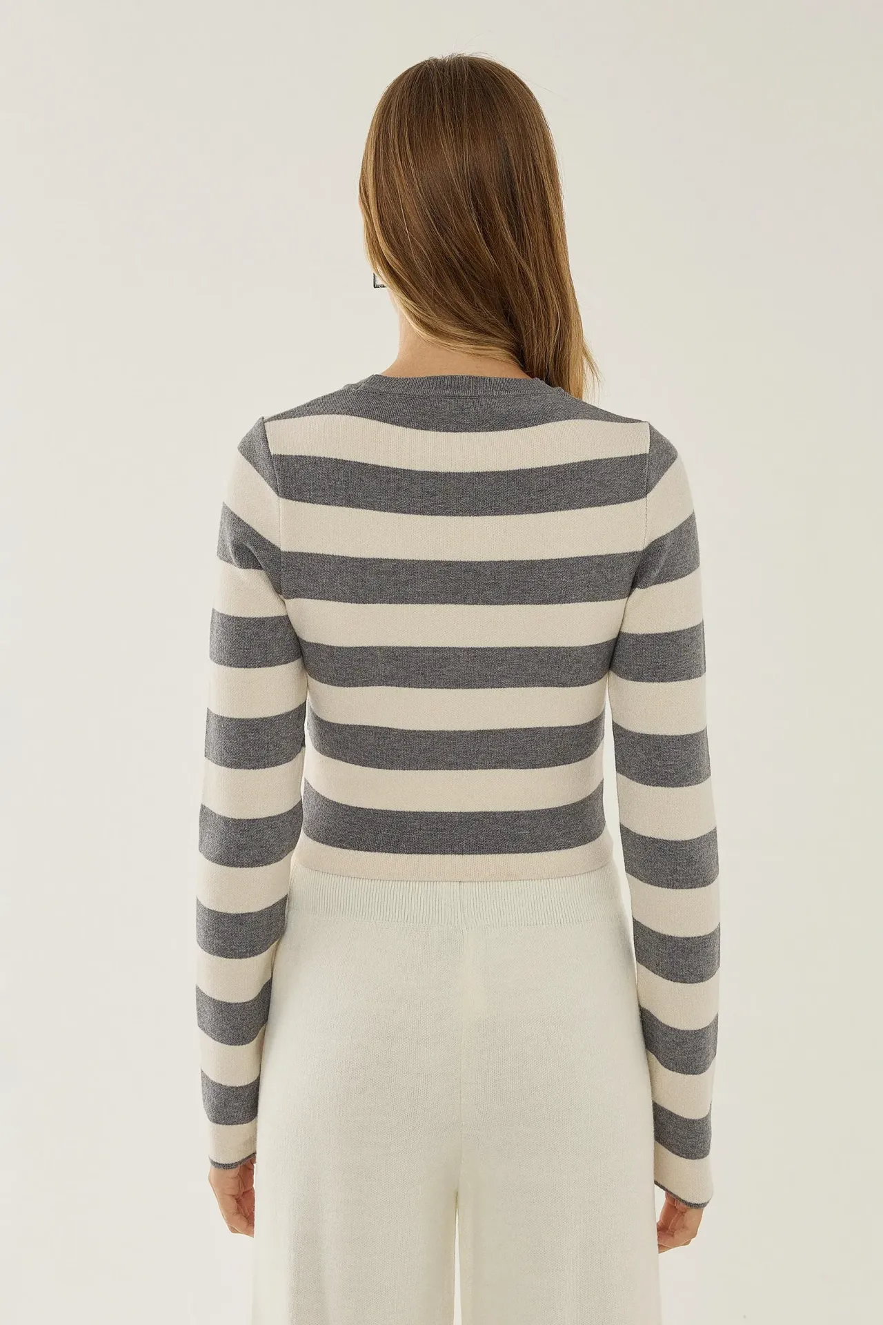 Striped Crew Neck Knit Top