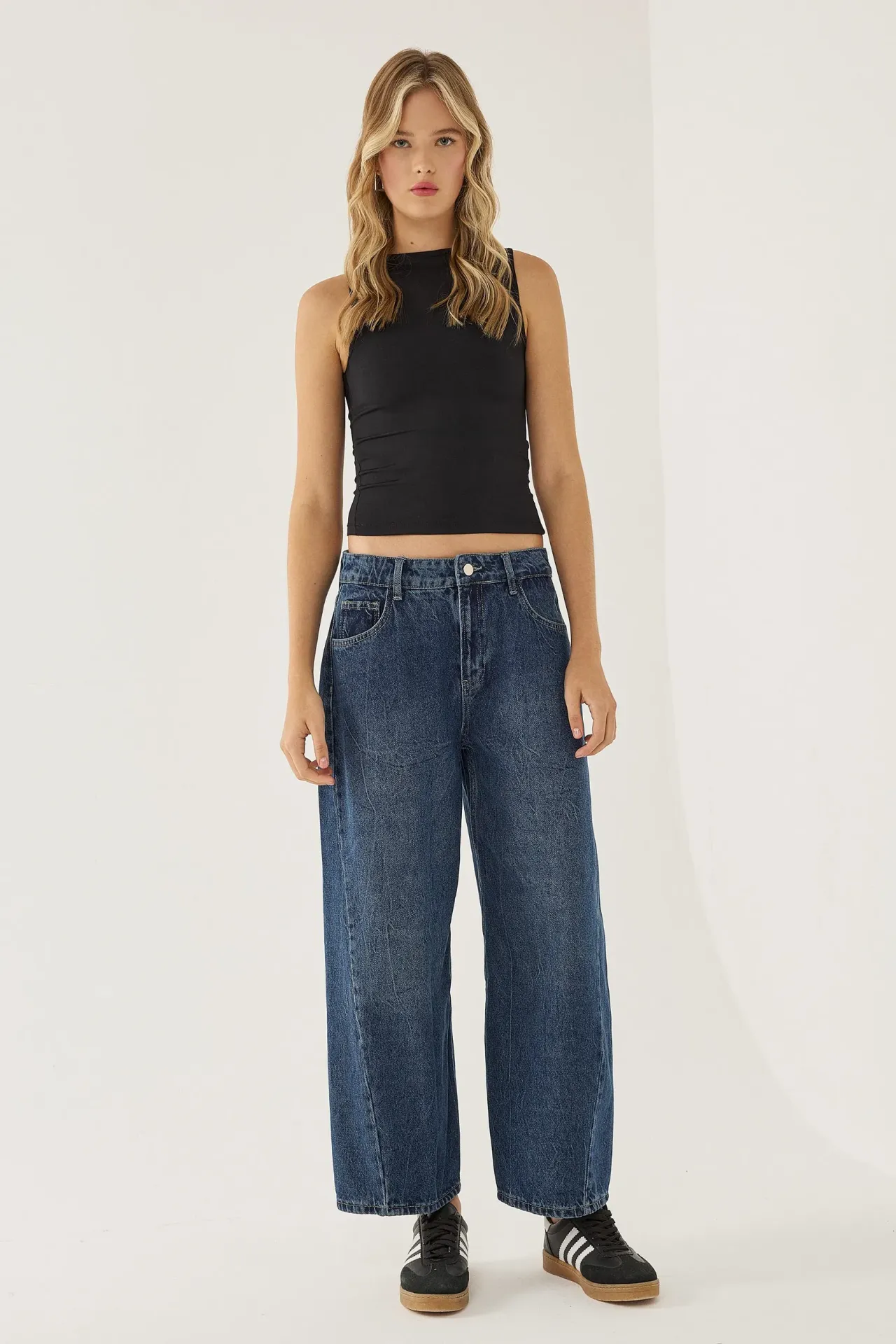 Mid-Rise Tapered Jeans