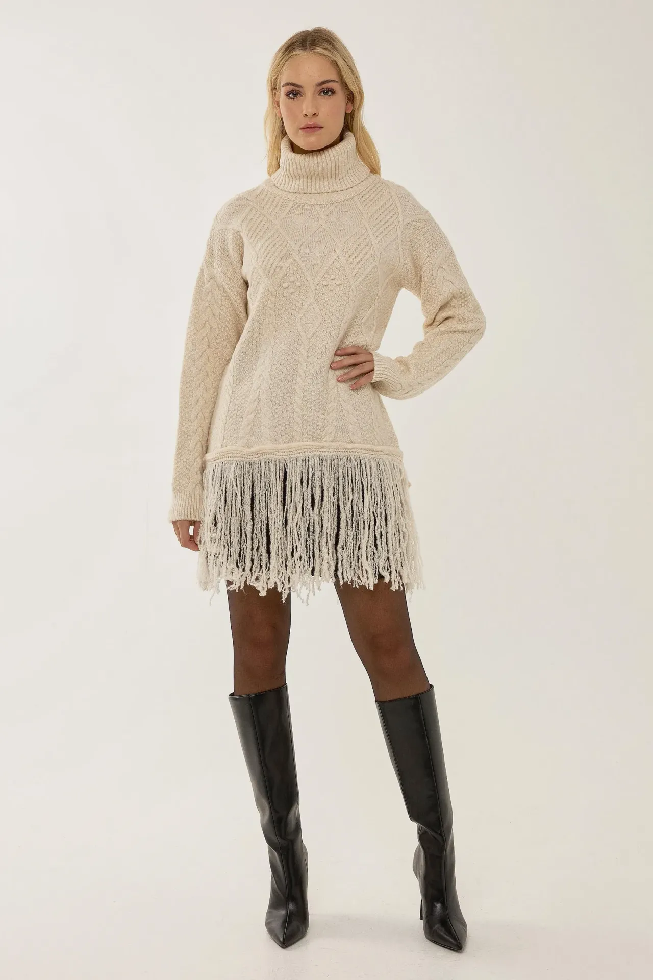 Tassel Turtleneck Sweater