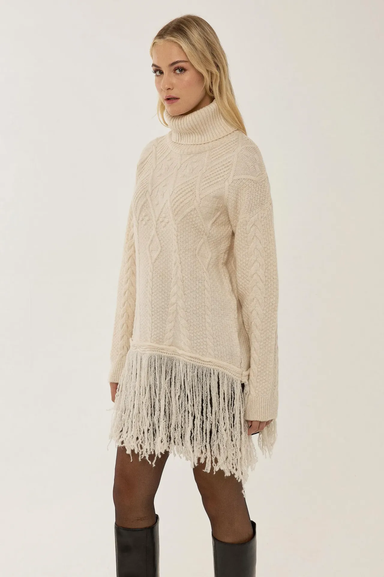 Tassel Turtleneck Sweater