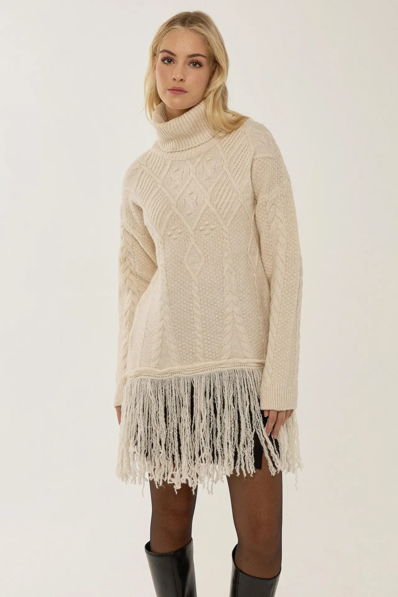 Tassel Turtleneck Sweater