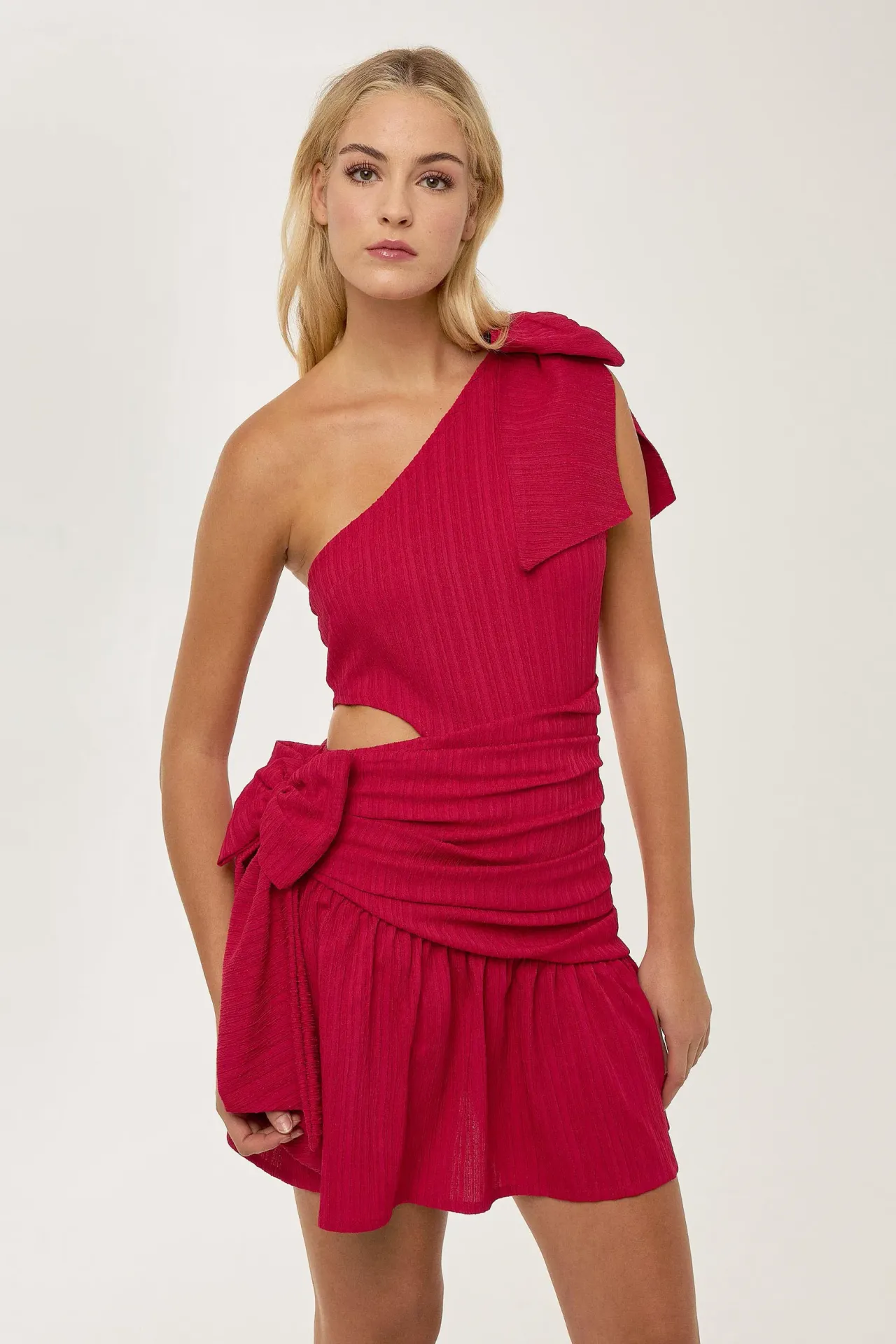 Red Bow Mini Party Dress 