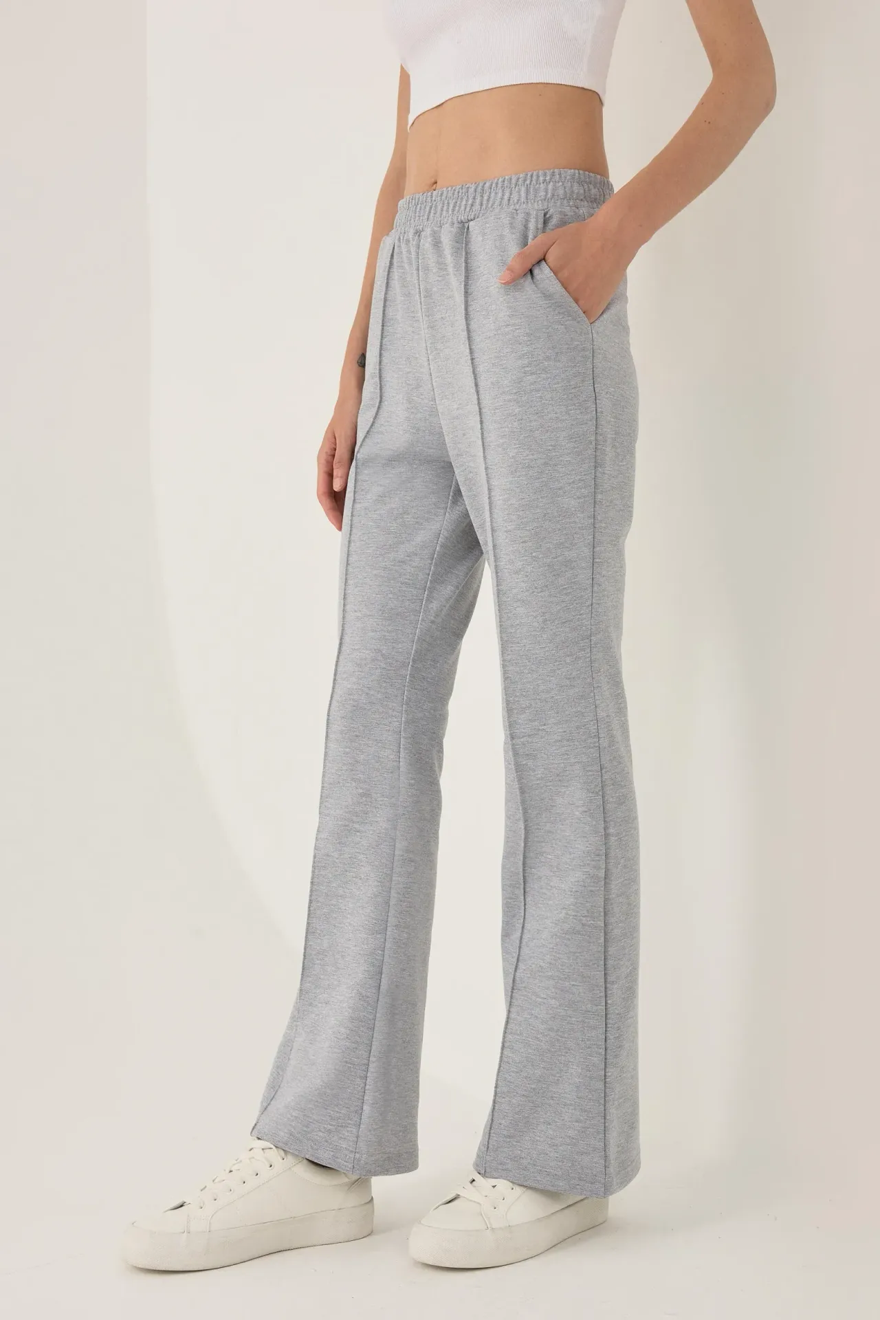 Flare Leg Elastic Waist Sweatpants