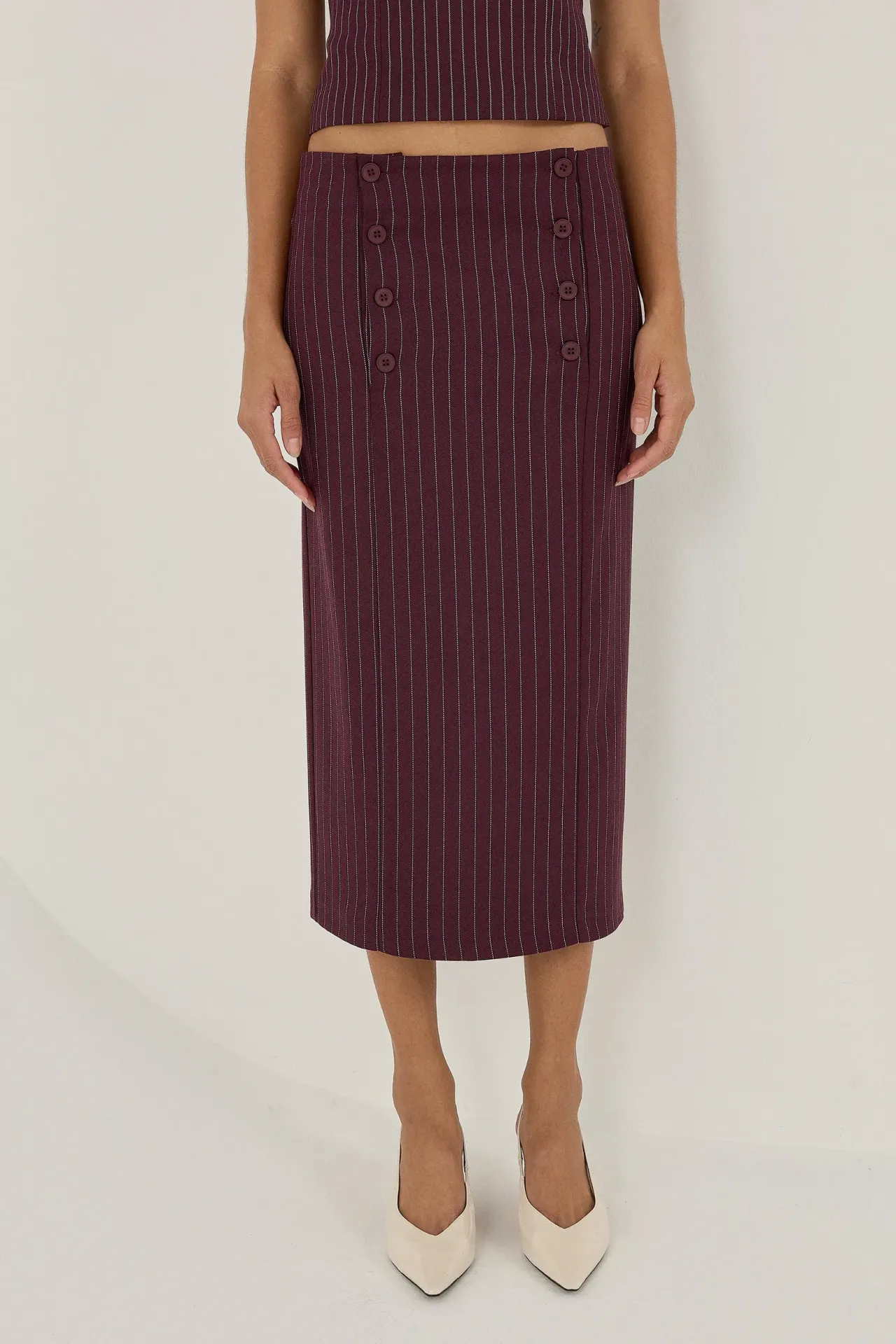 Striped Midi Skirt