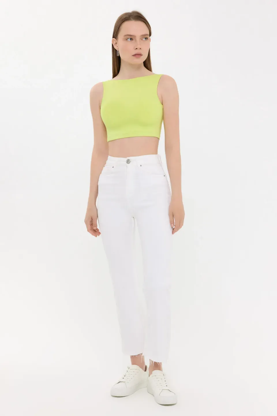 Sleeveless Round Neck Top with Back Detail