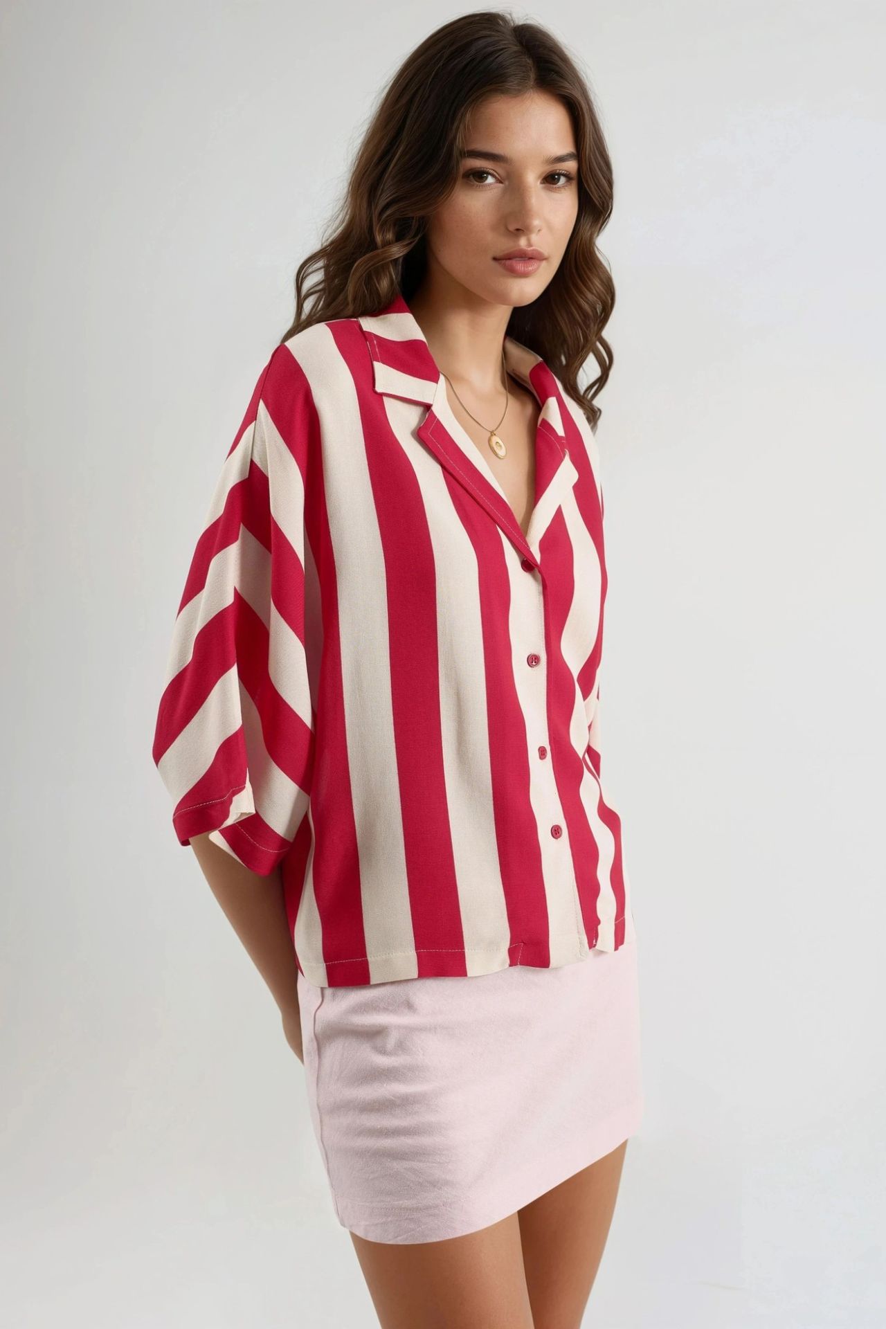 BUSEM Relaxed Fit Striped Button-Up Shirt 3