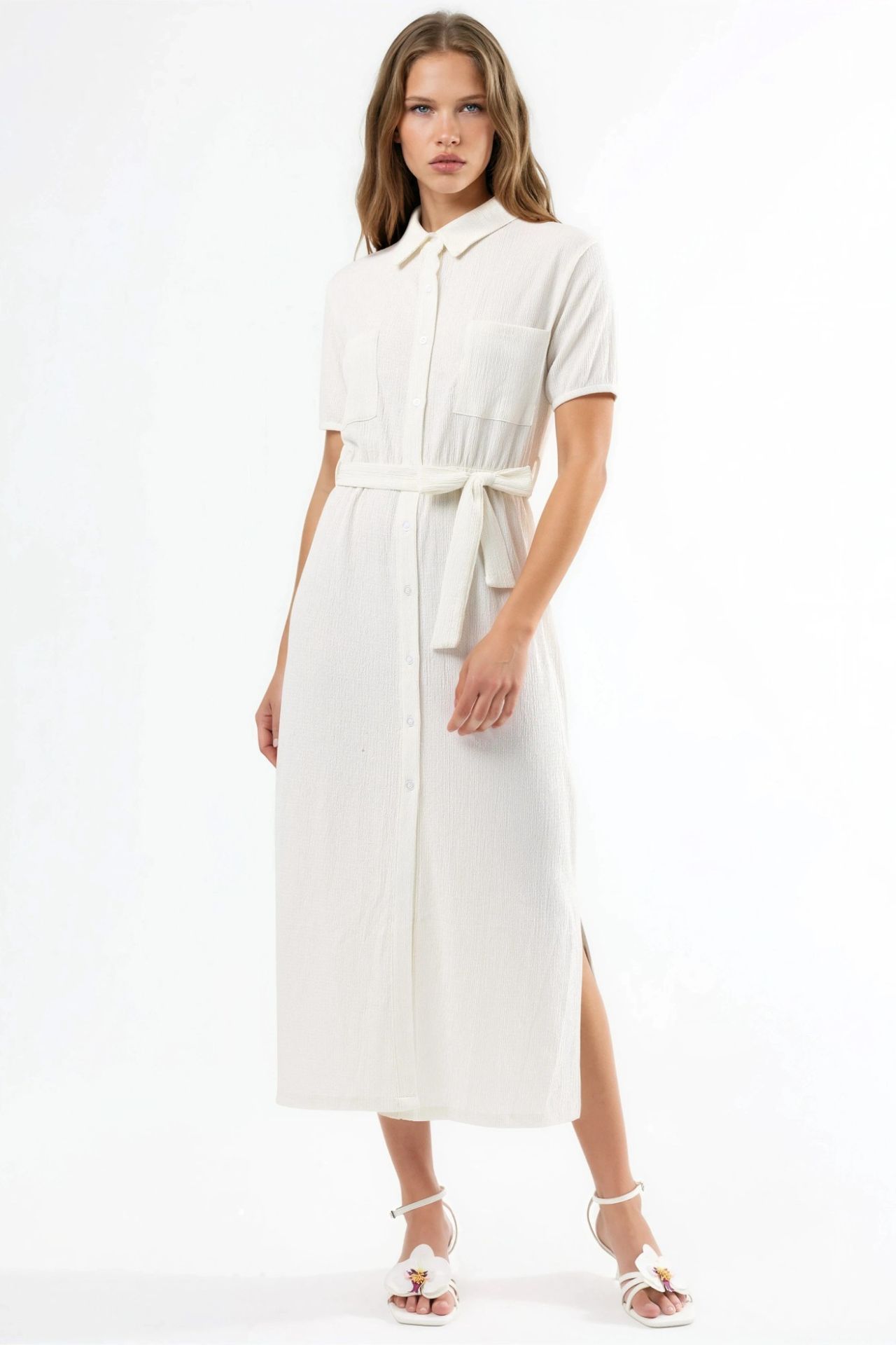 BUSEM Belted Midi Shirt Dress 5