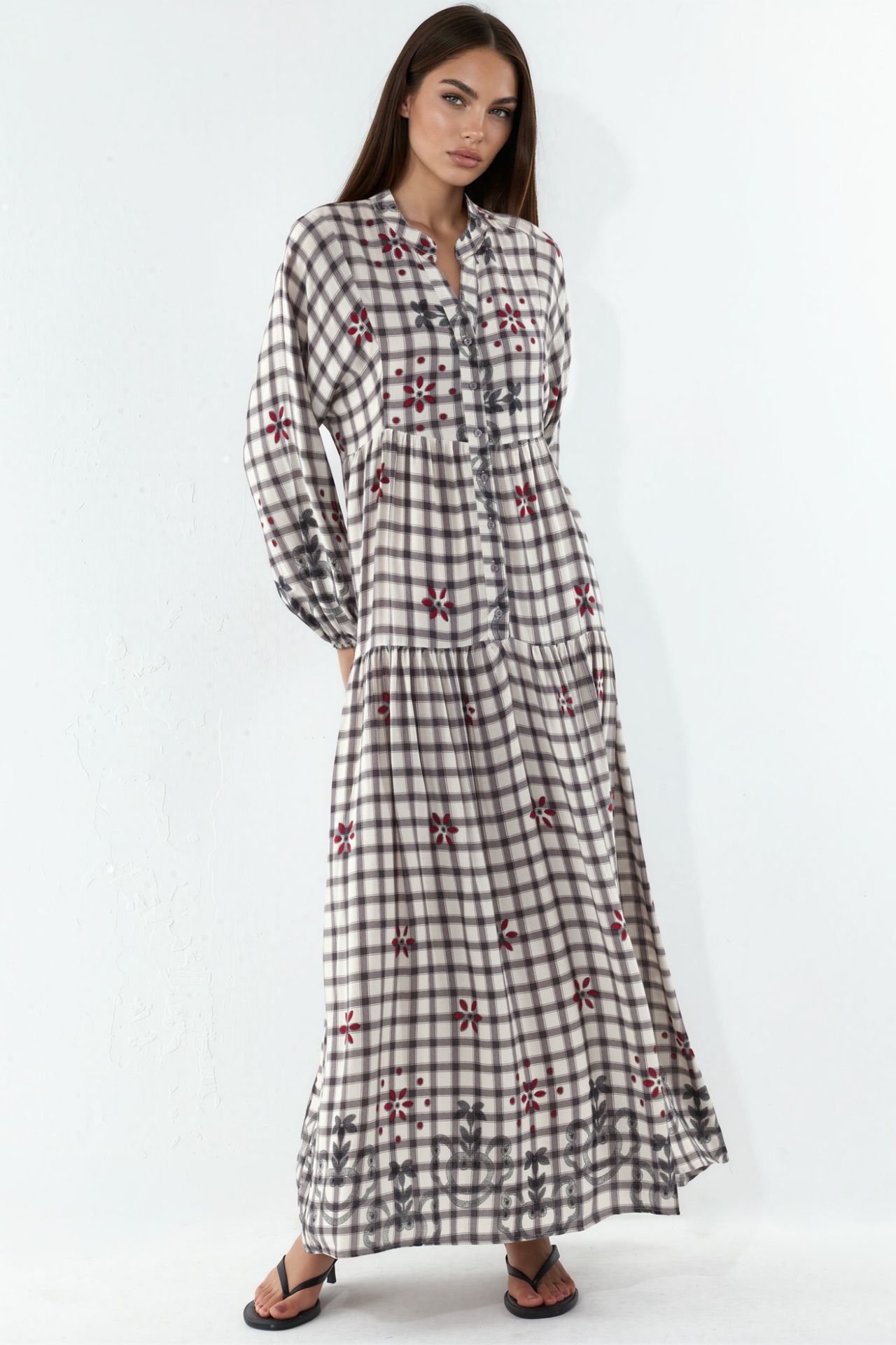 BDART Patterned V-Neck Maxi Dress 1