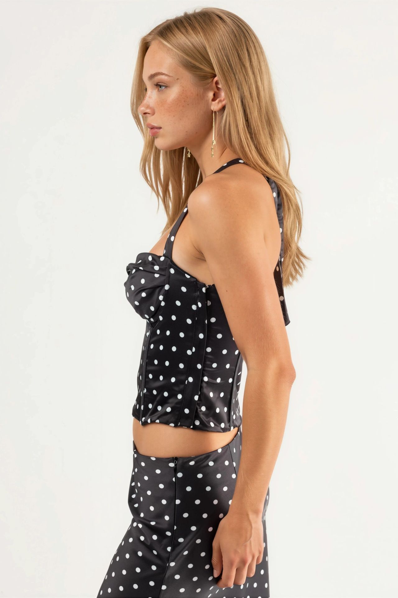 Heart Collar Polka Dot Crop Top 5