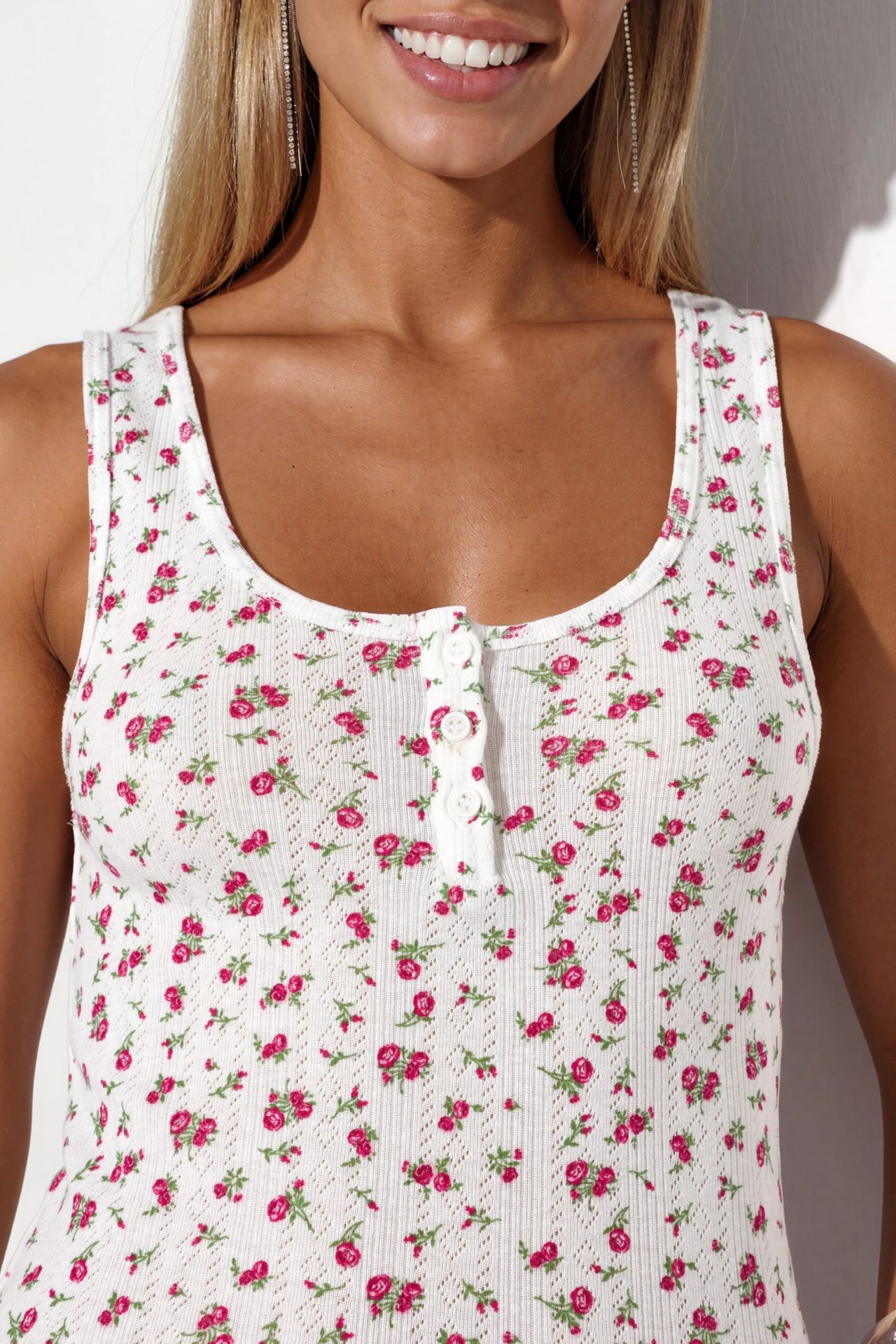 BUSEM Floral Button Cami Top 4