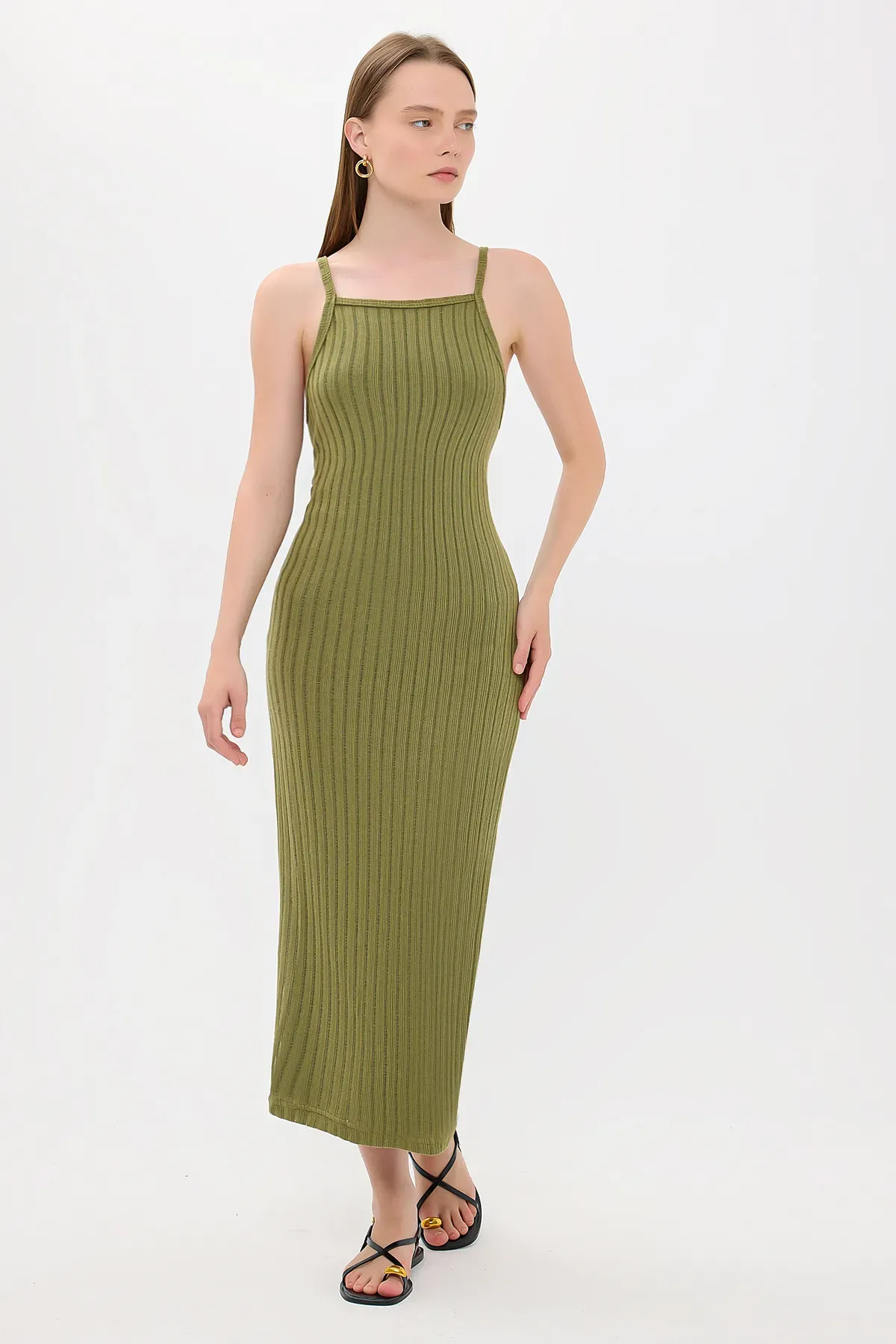 Ribbed Halter Neck Midi Dress 3