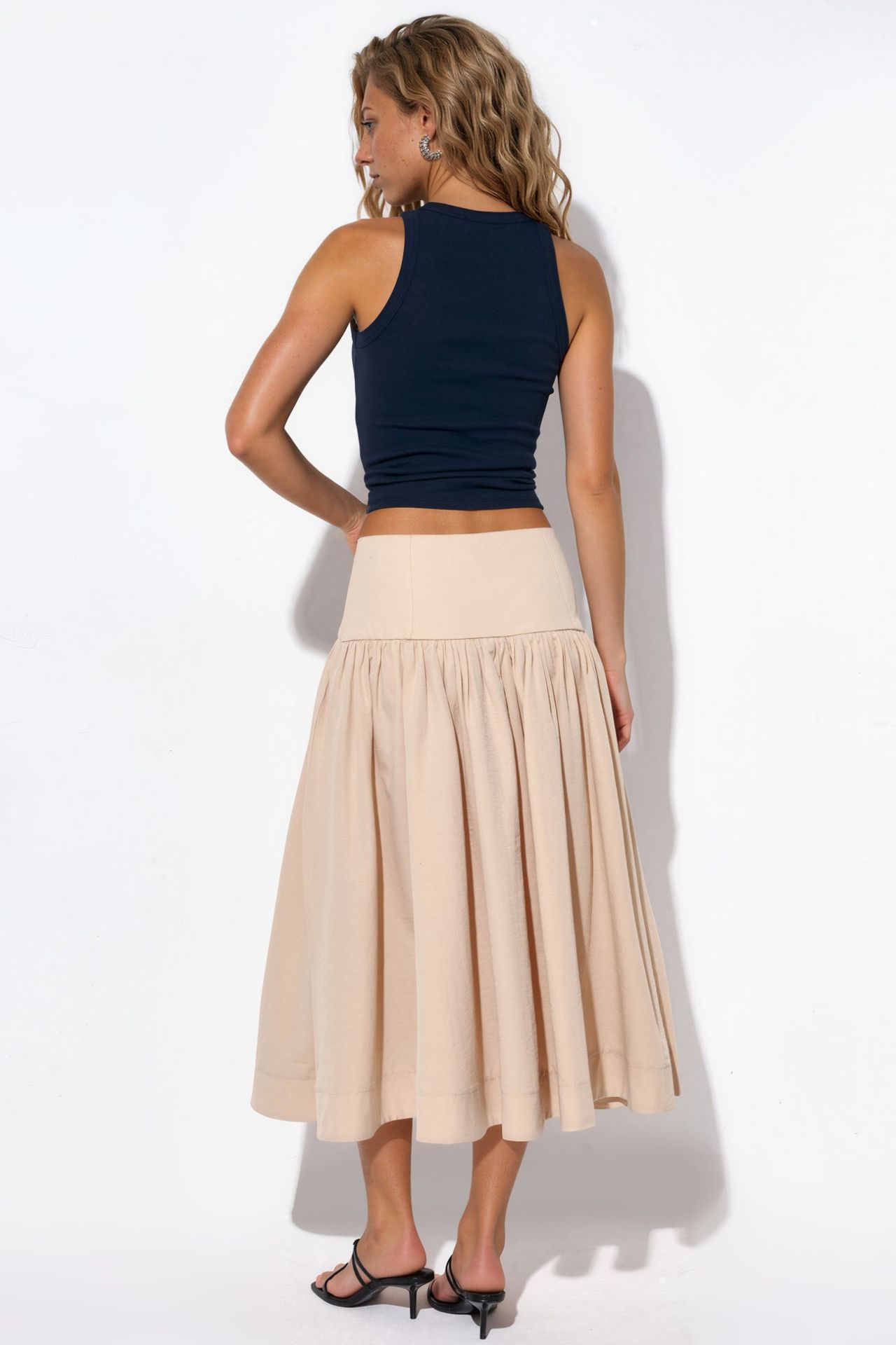 BUSEM High-Waist A-Line Midi Skirt 3