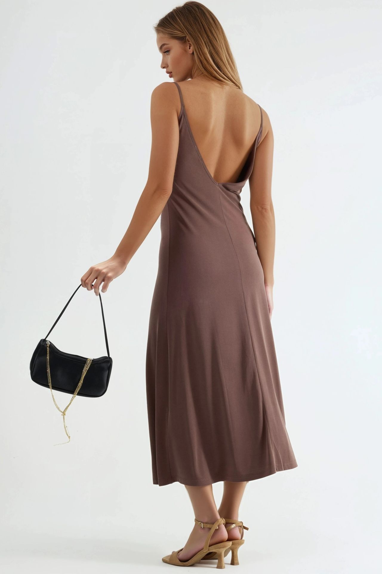 BUSEM V-Neck Modal Midi Dress 2