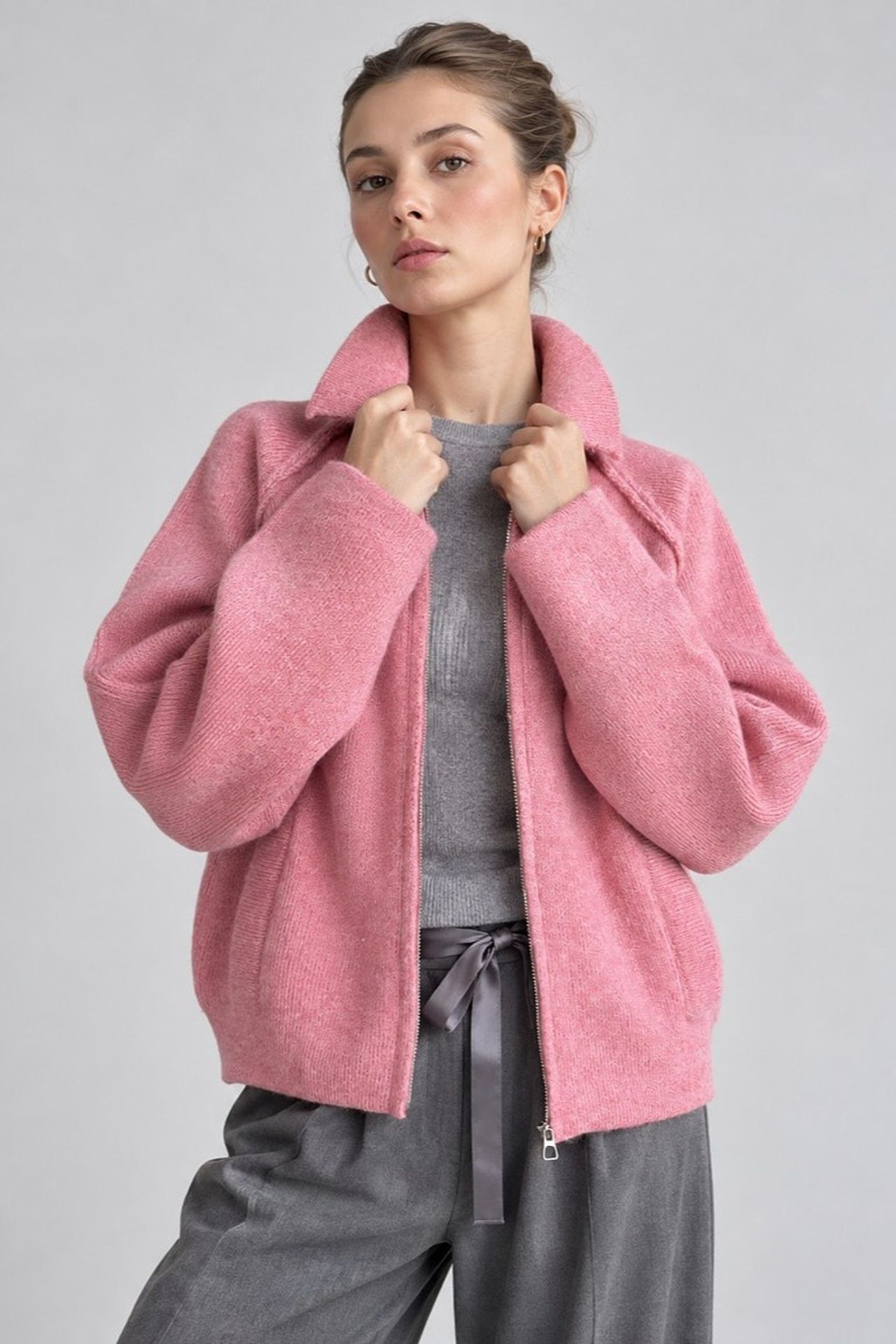 Soft Touch Zip-Up Knit Cardigan 4