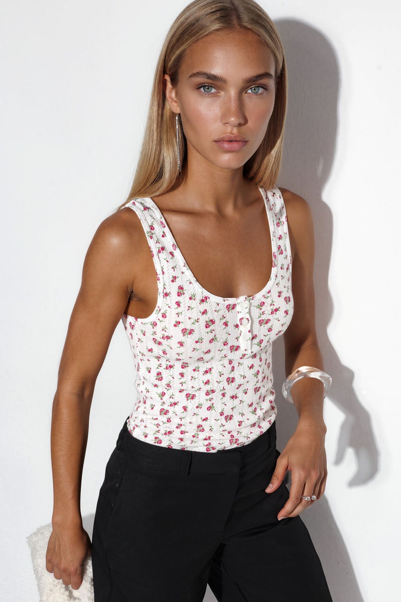BUSEM Floral Button Cami Top 1