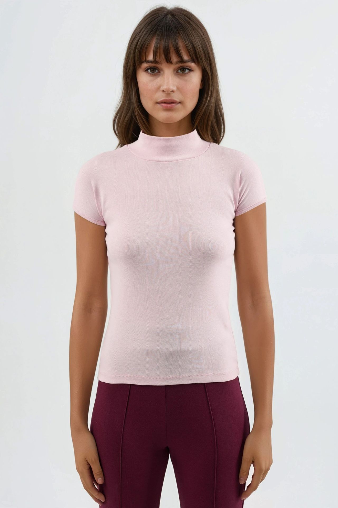 BUSEM Fitted Half Turtleneck Cotton Blouse 6