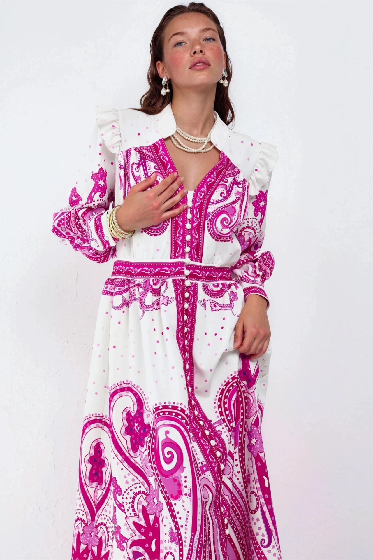 MSN V-Neck Paisley Maxi Dress with Slit 4