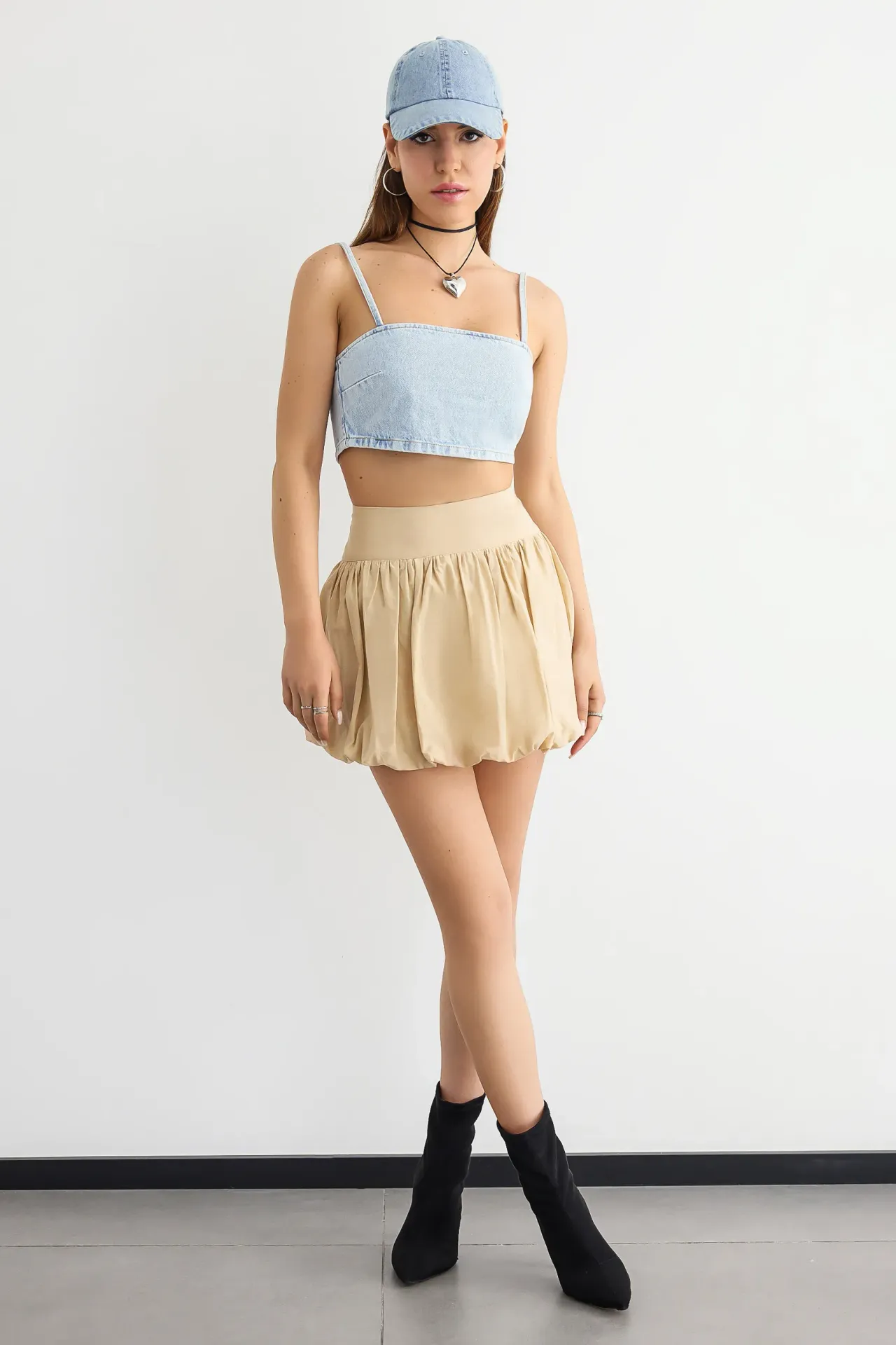 Square Neck Denim Cami Top