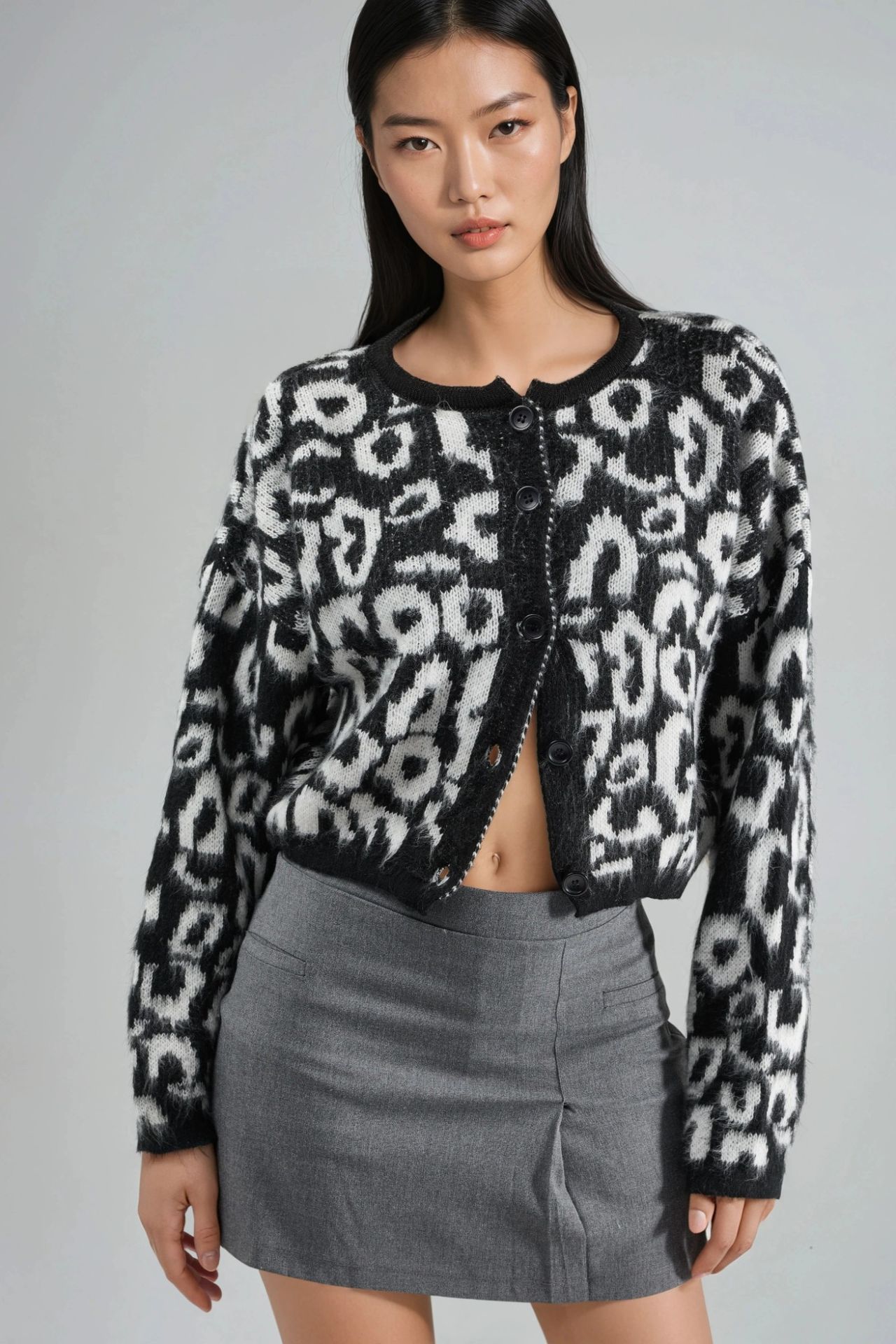 MY FASHION Leopard Print Button-Up Cardigan 1