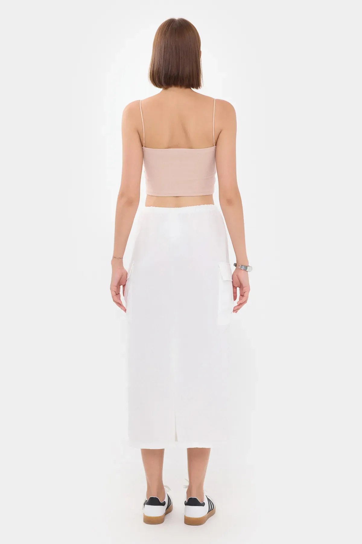 Drawstring Midi Skirt with Pocket Detail 4
