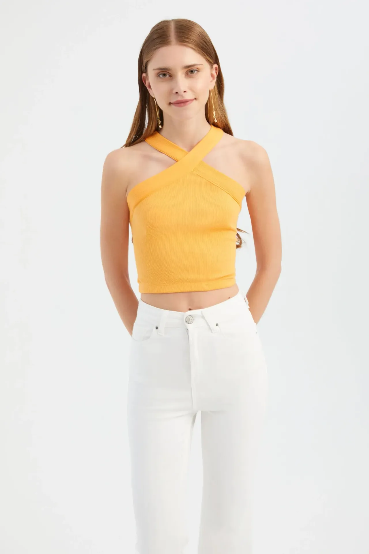 Halter Neck Cross Front Crop top