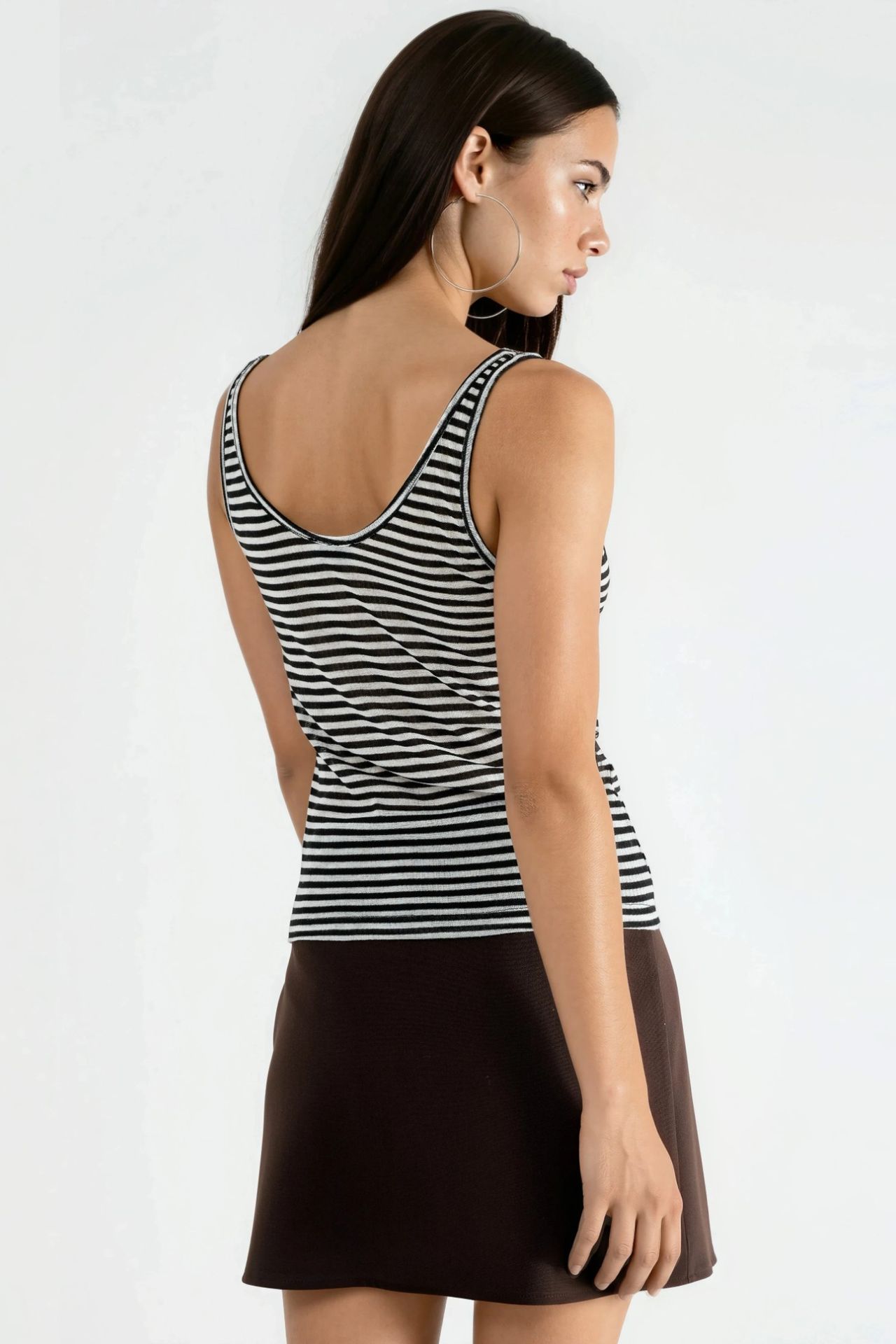 BUSEM Striped Ribbed U Collar Camisole Top 3