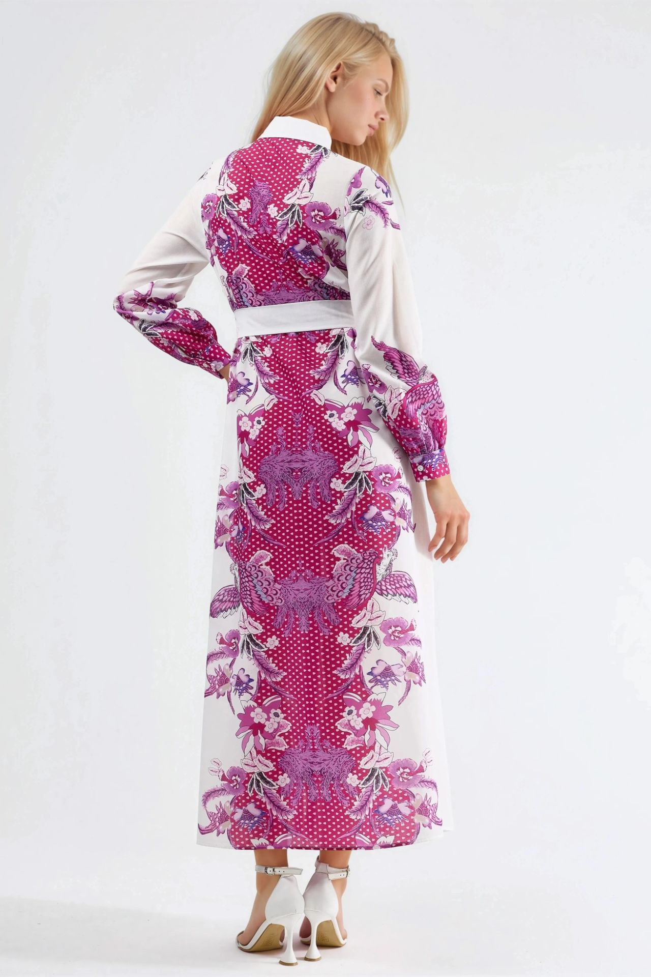 MSN Floral Belted Midi Dress 3