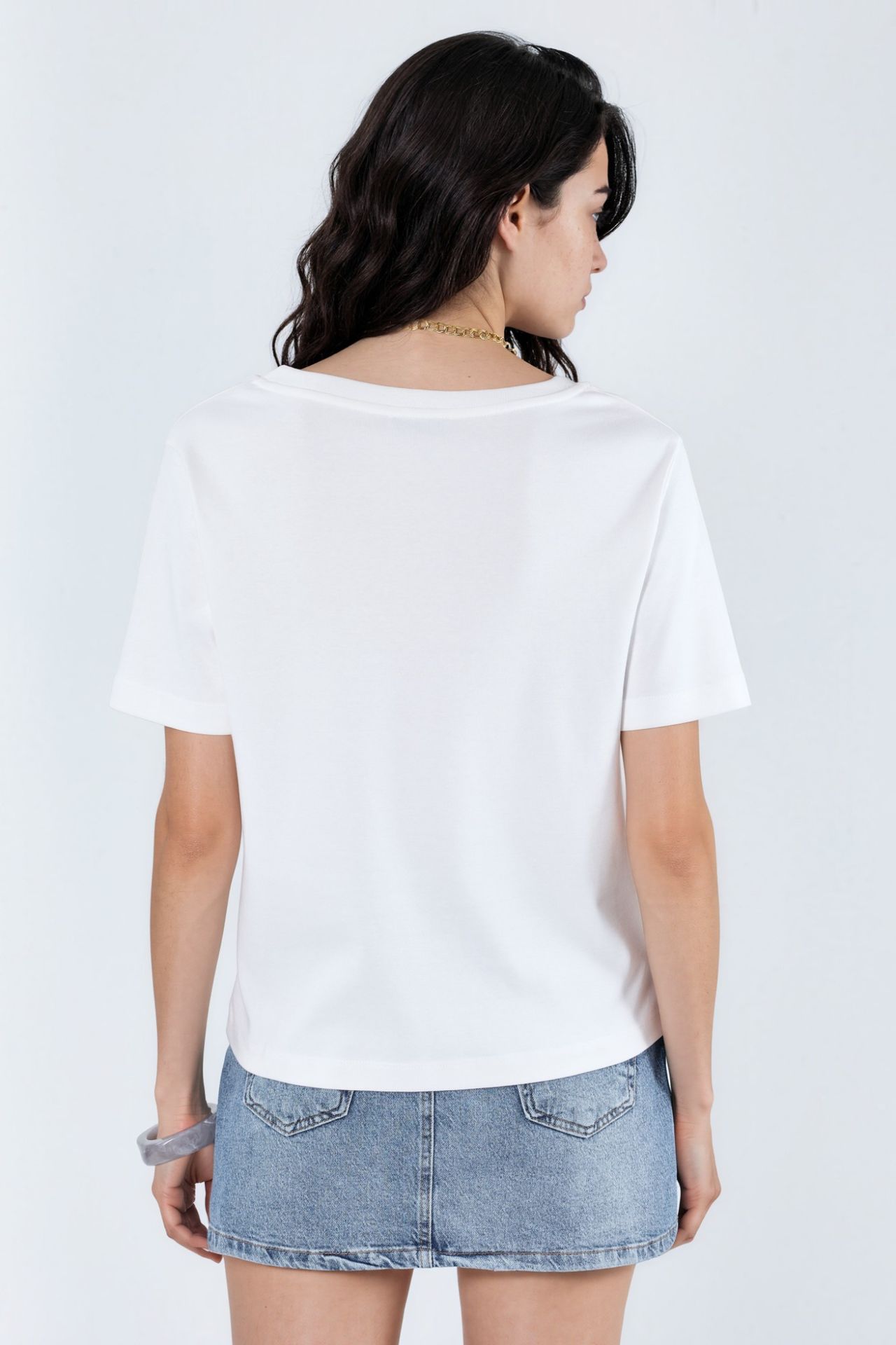 BUSEM V-Neck Solid Regular Fit Cotton T-Shirt 5