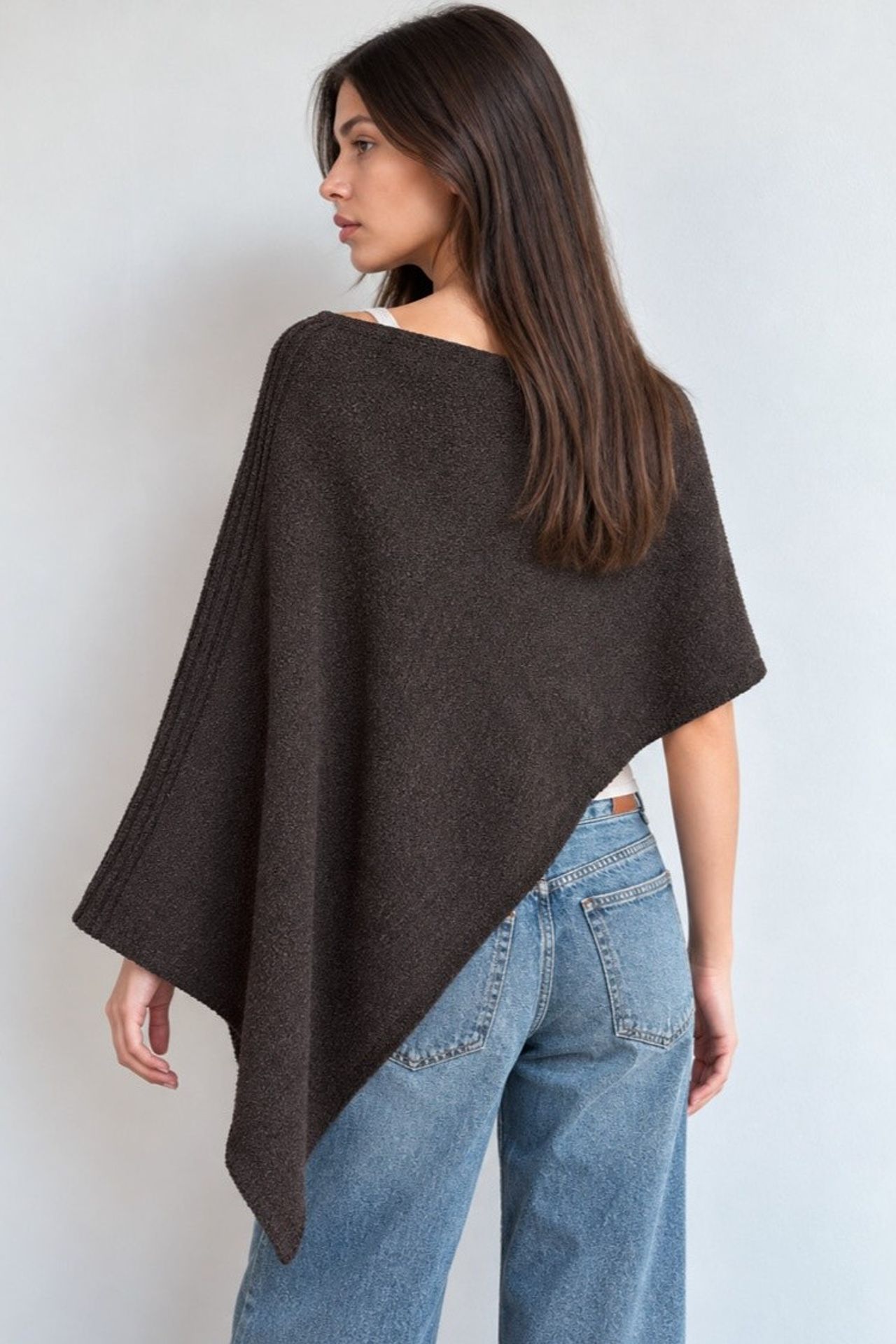 Boat Neck Knit Cape Blouse 3