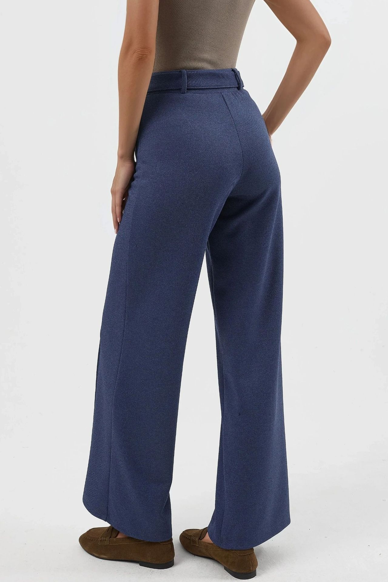 BUSEM High Waist Belted Straight Leg Pants 4