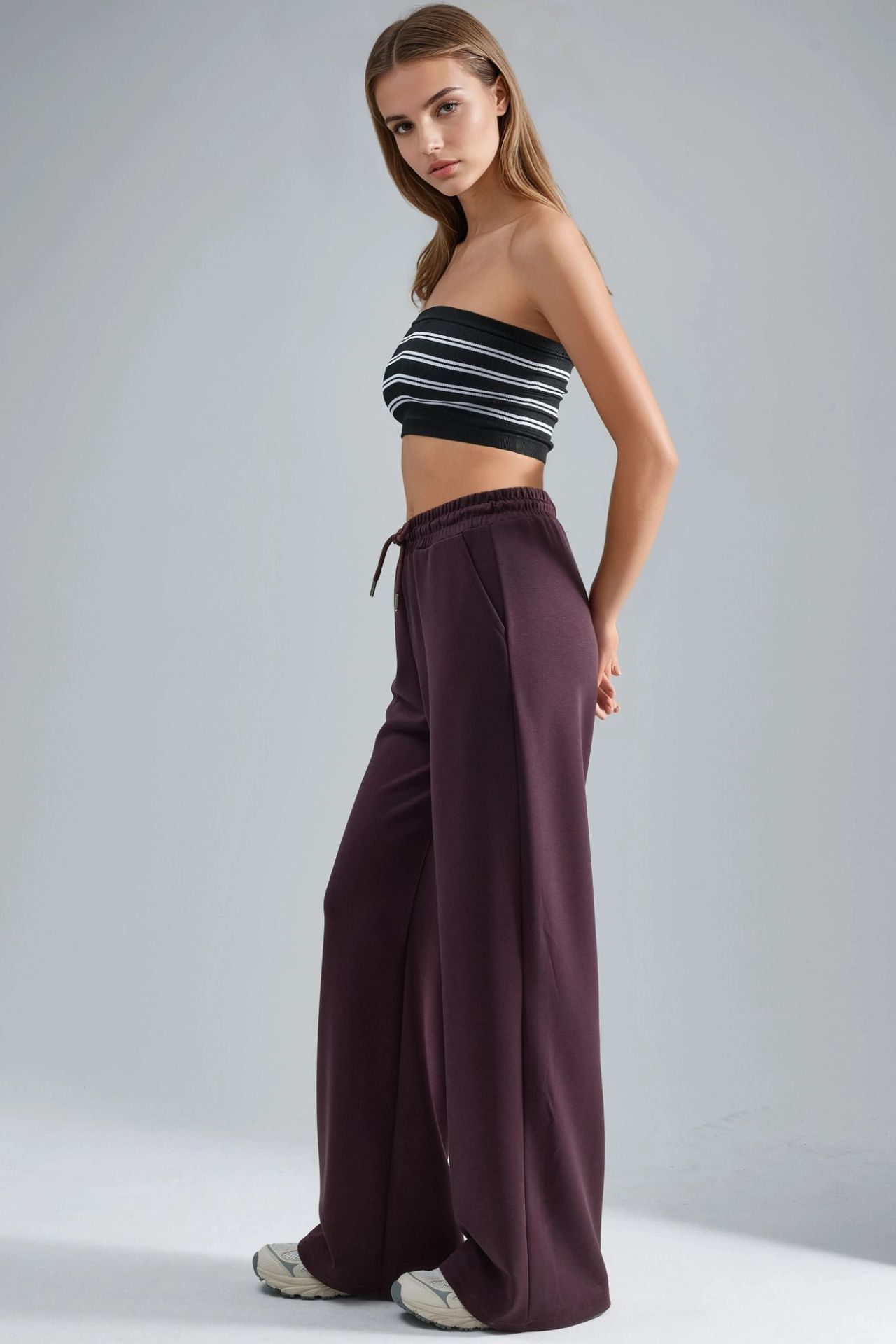 BUSEM Mid Waist Wide Leg Modal Pants 5