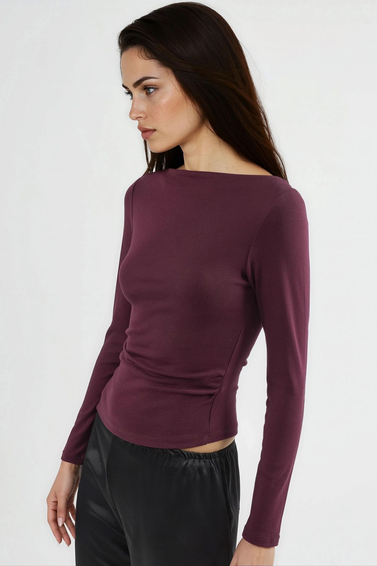 BUSEM Boat Neck Cotton Blouse 4