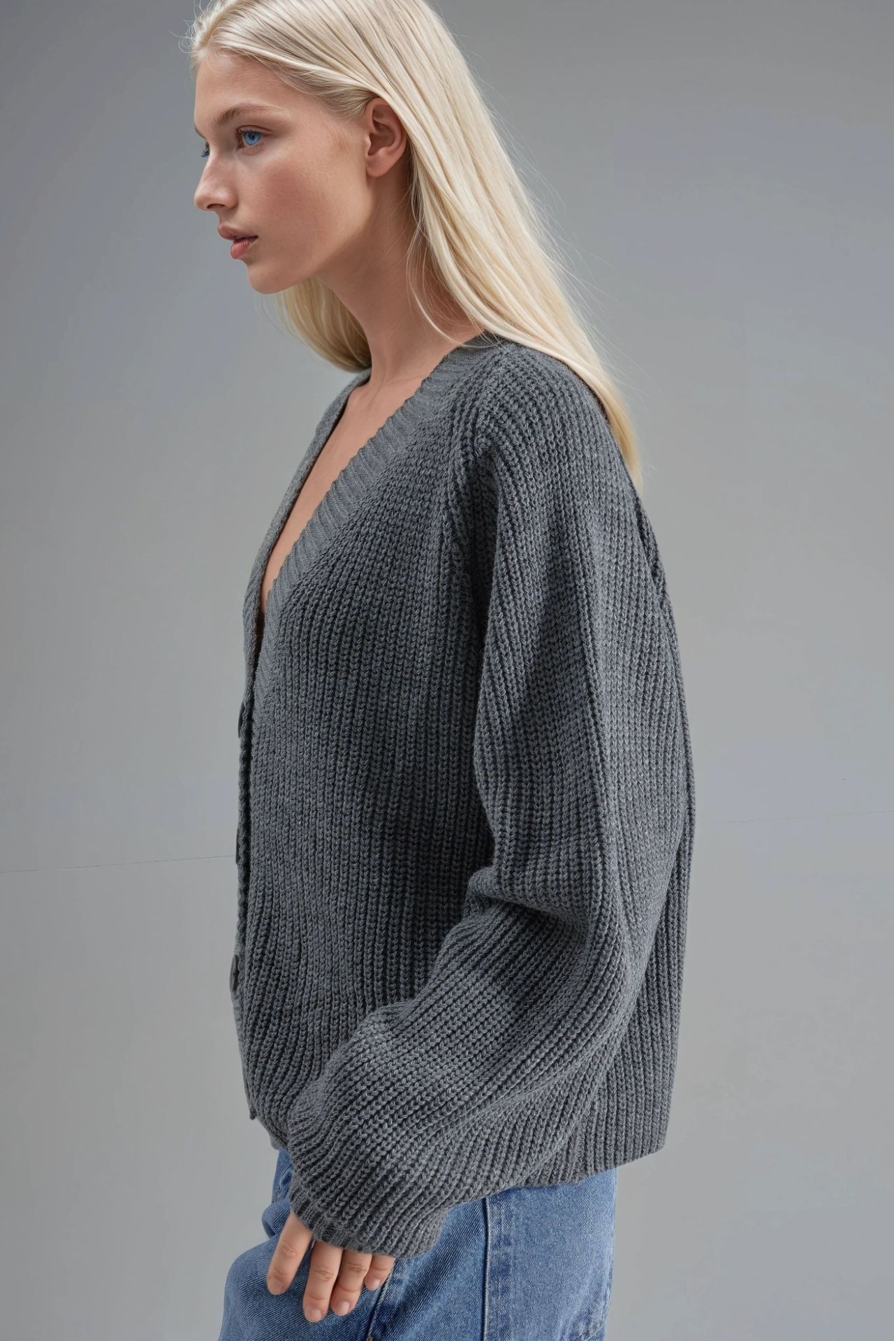 MY FASHION Ribbed Knit Button-Up Crop Cardigan 4