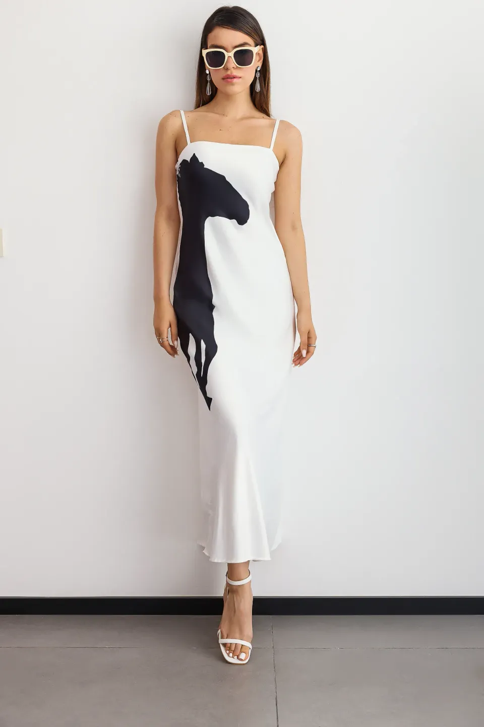 Graphic Print Spaghetti-Strap Maxi Dress