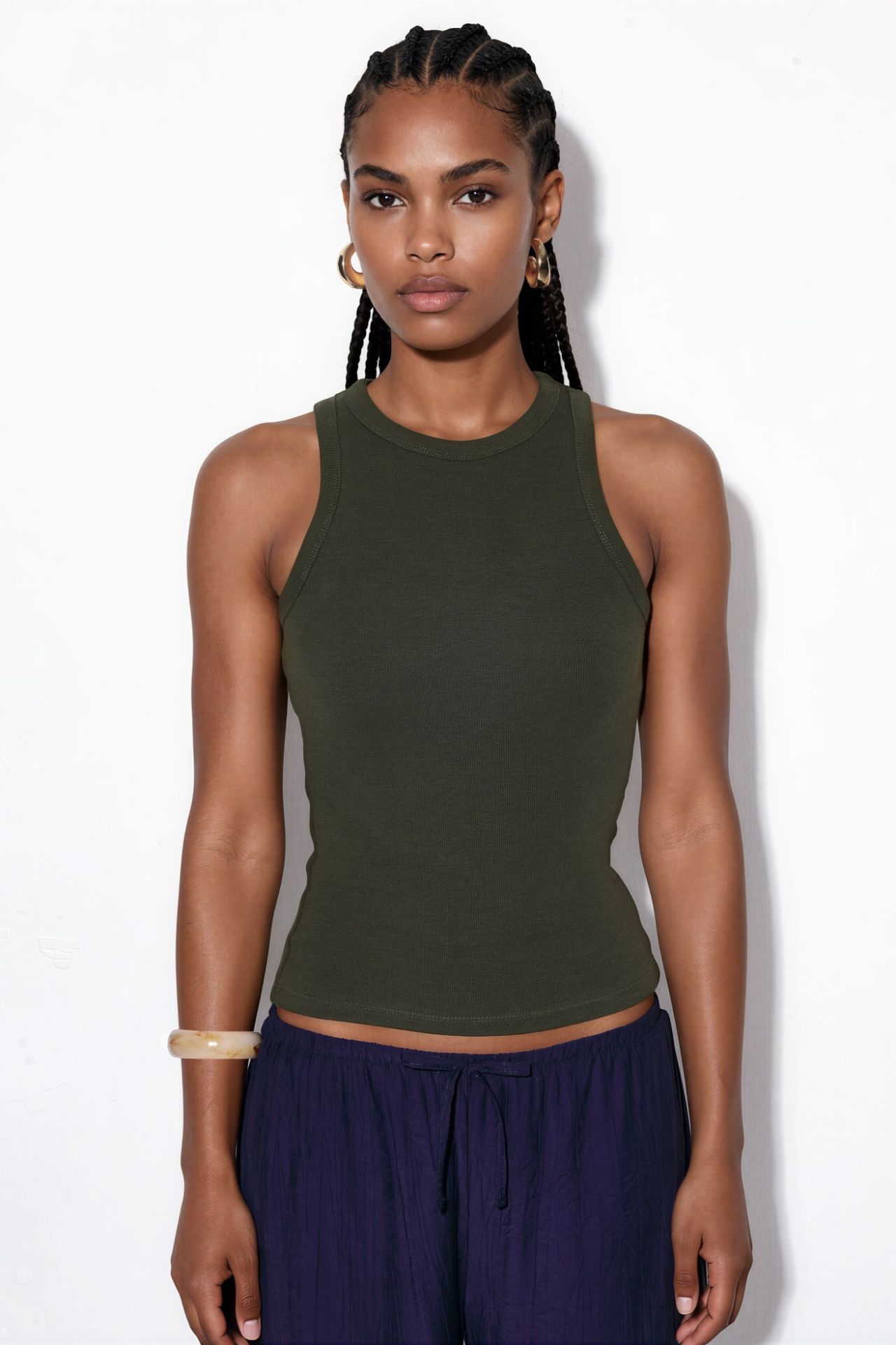 BUSEM Ribbed Cotton-Blend Tank Top 5