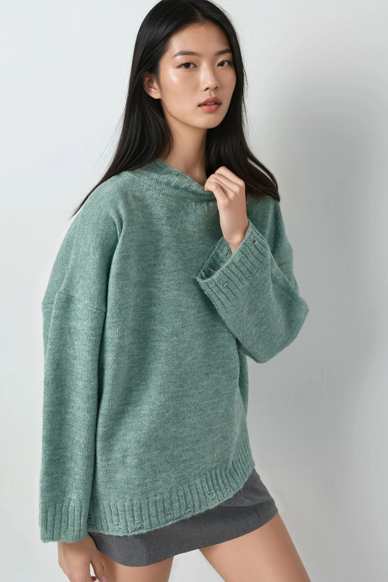 MY FASHION Bisiklet Yakalı Oversize Triko Kazak 3