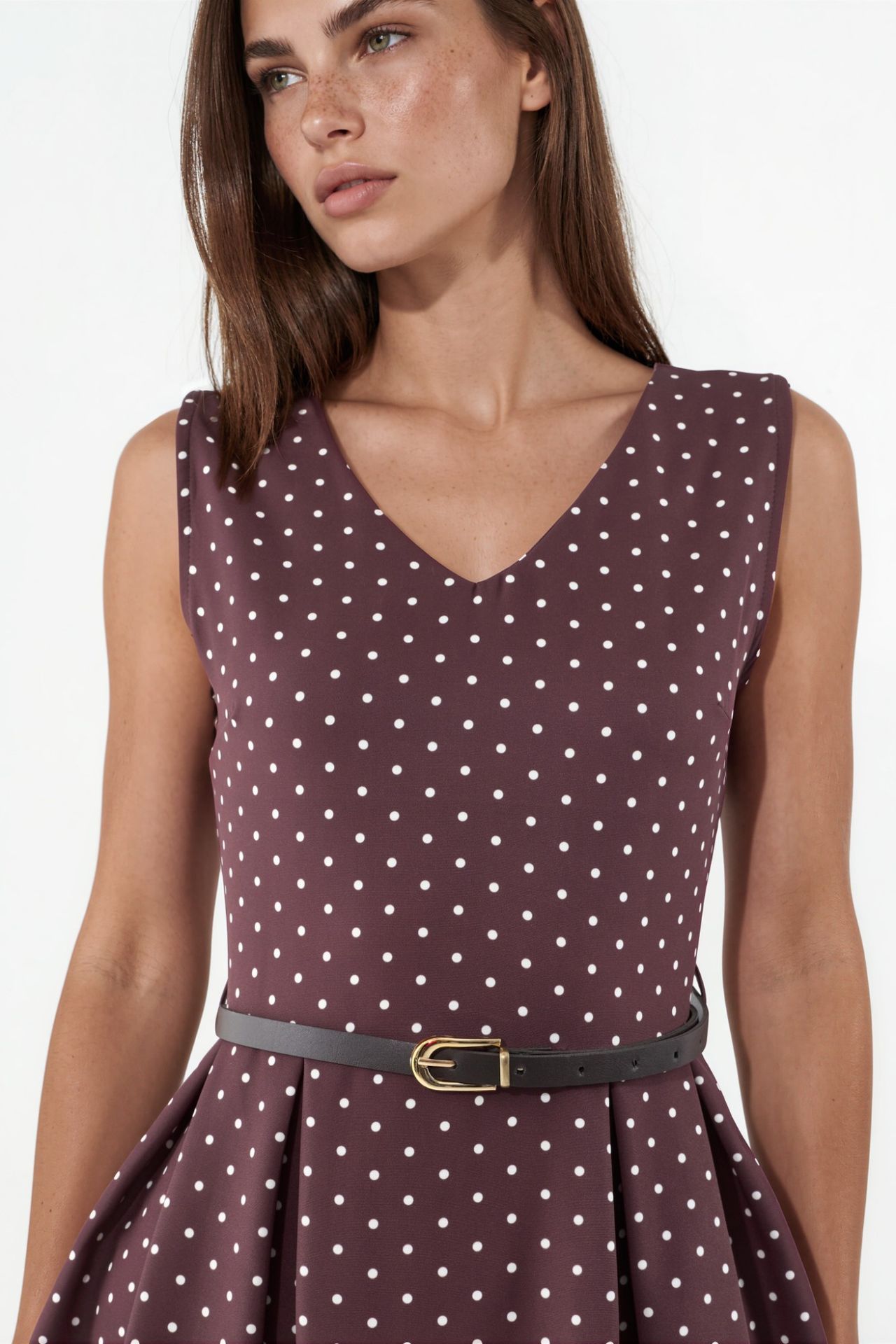 BDART Polka Dot Belted Midi A-Line Dress 4