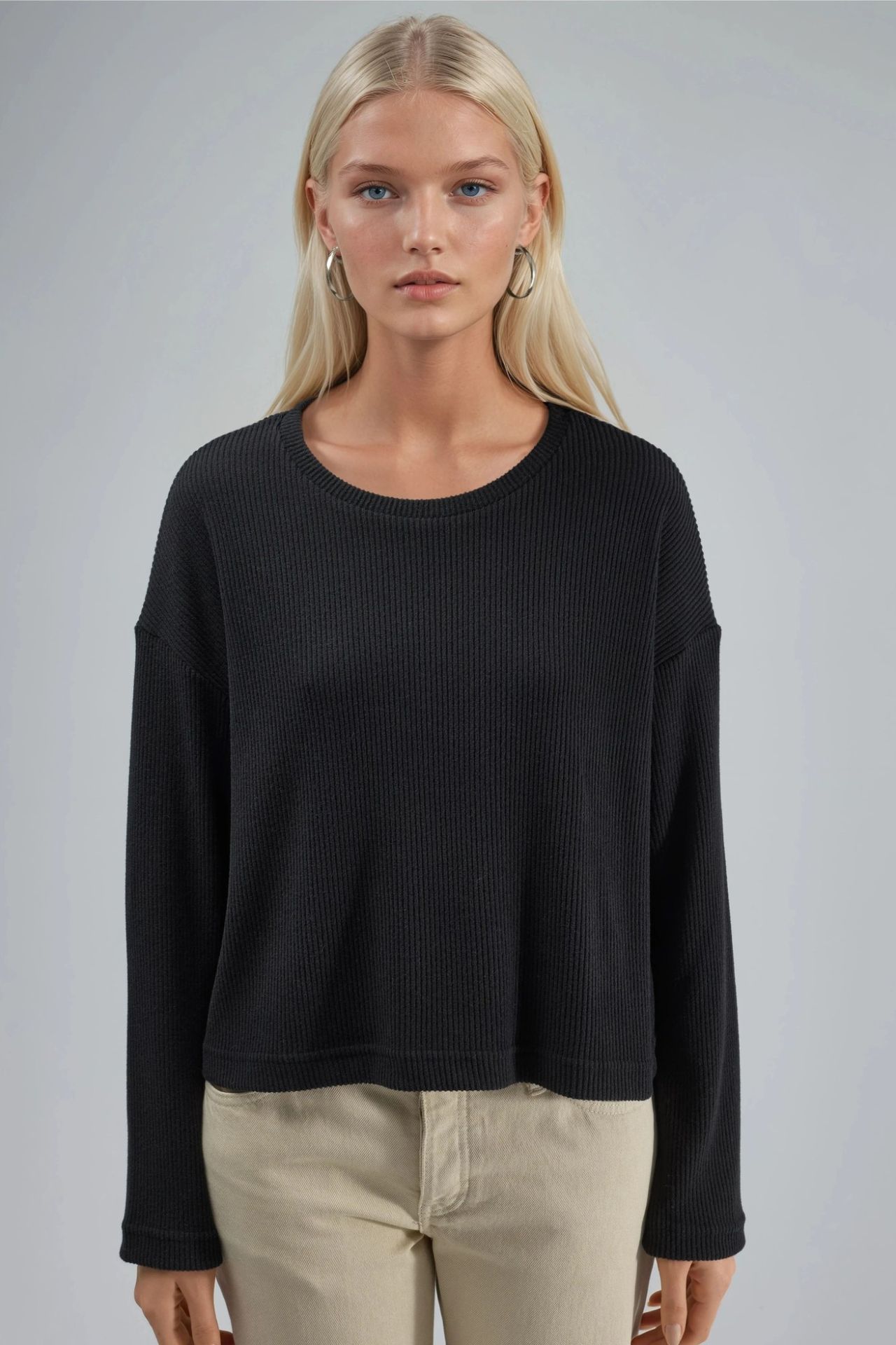 BUSEM Ribbed Crew Neck Knit Sweater 8