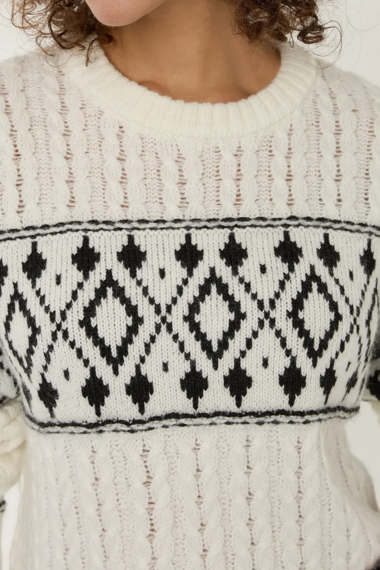 Relaxed Fit Ethnic Knitted Sweater