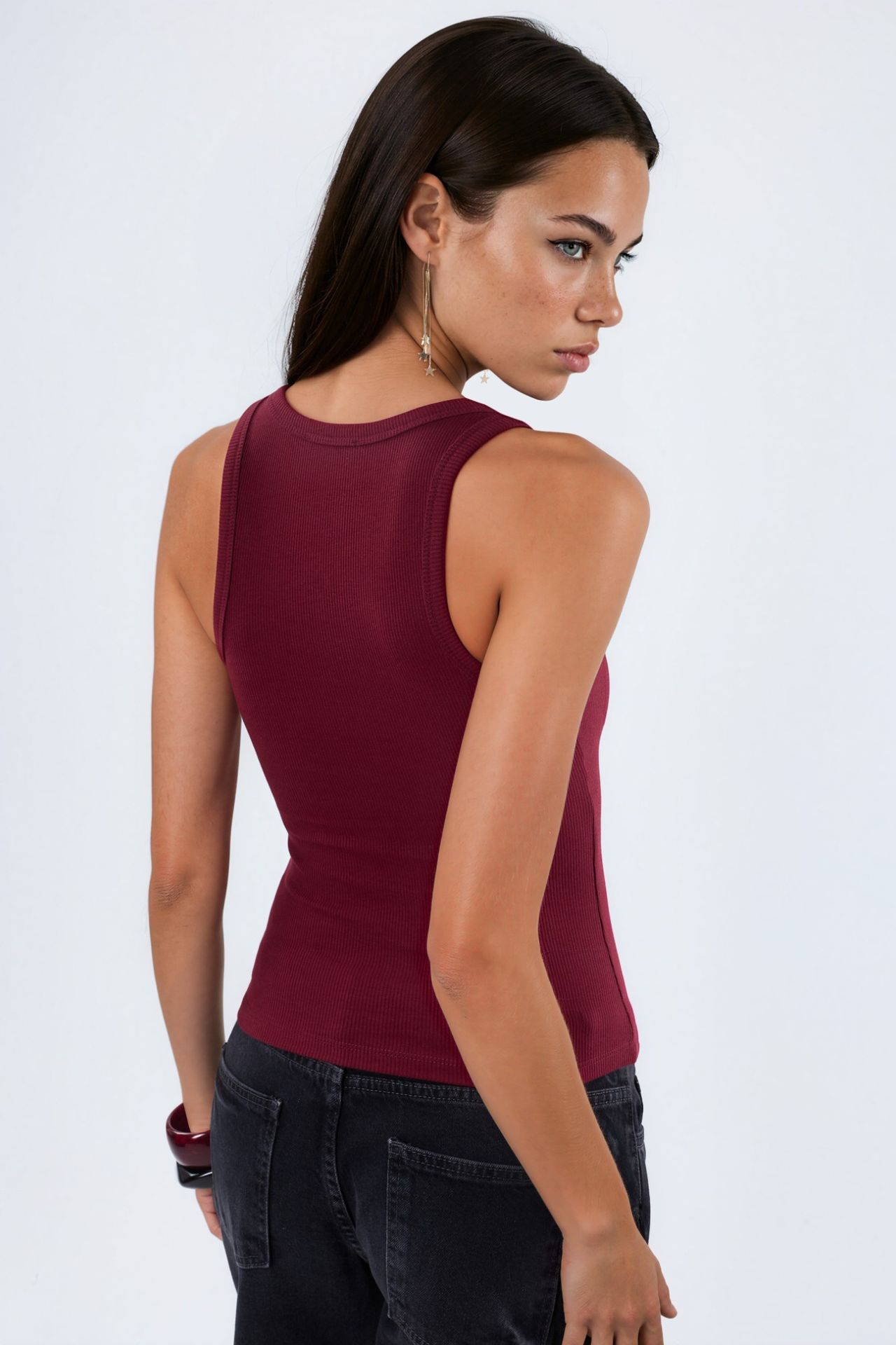 BUSEM V Yaka Ribanalı Tank Top 5