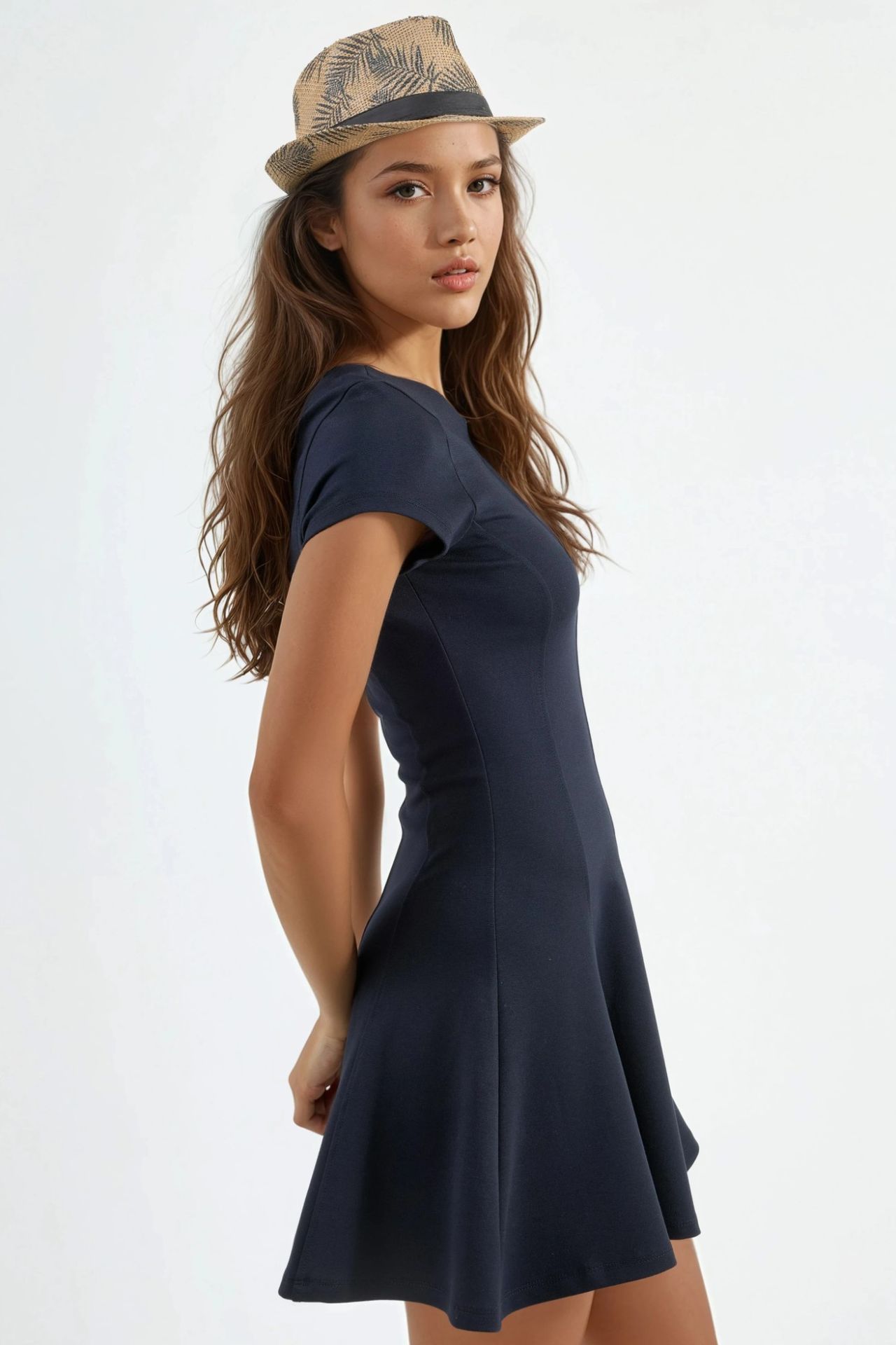 BUSEM Short Sleeve Mini A-Line Dress 2