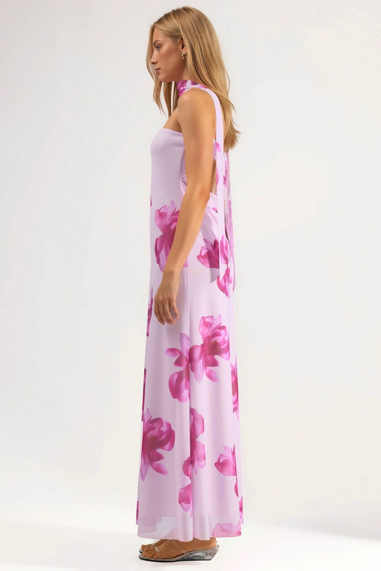 Strapless Maxi Dress with Floral Print 5