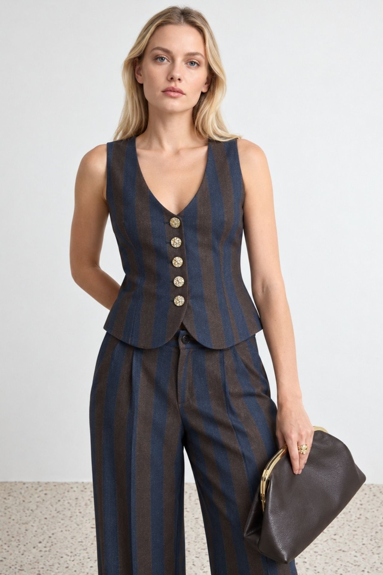 Striped Straight Leg Pants 6